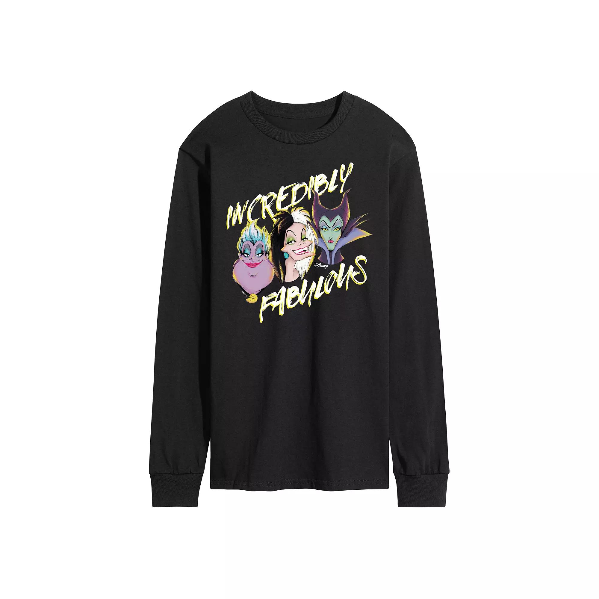 Disney Villains Men's Incredibly Fabulous Long Sleeve Graphic Tee,  Product Image