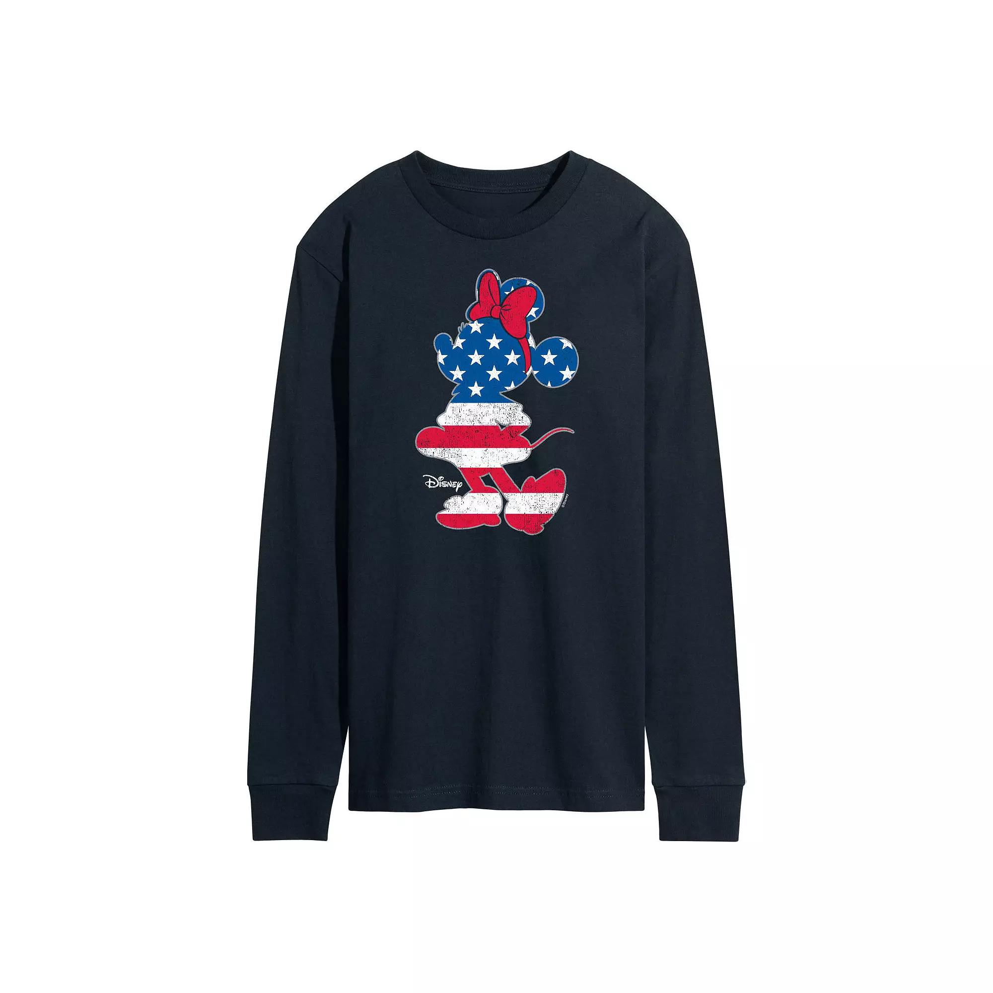 Disney's Minnie Mouse Men's Americana Long Sleeve Graphic Tee,  Product Image