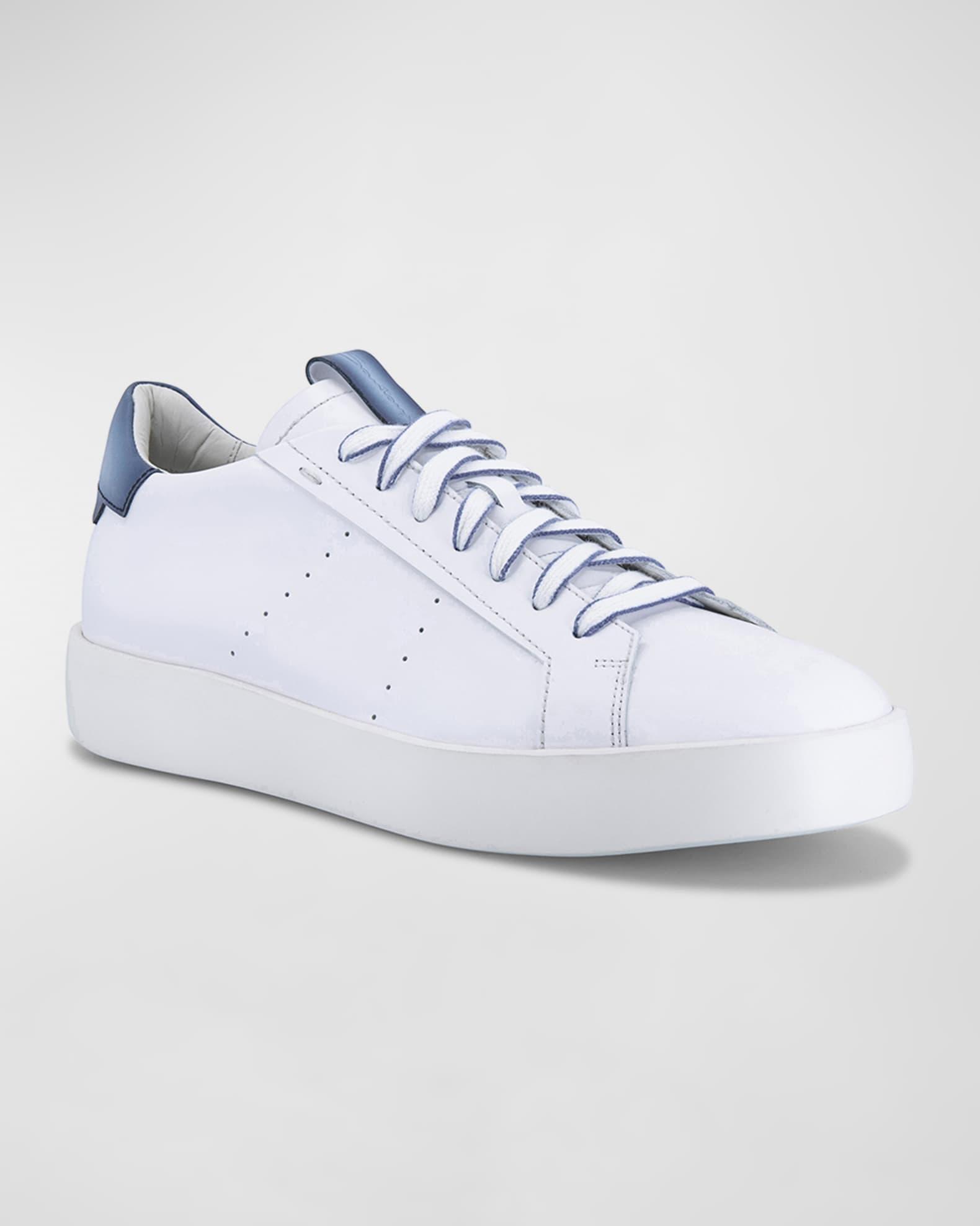 Men's Part Bicolor Leather Low-Top Sneakers Product Image