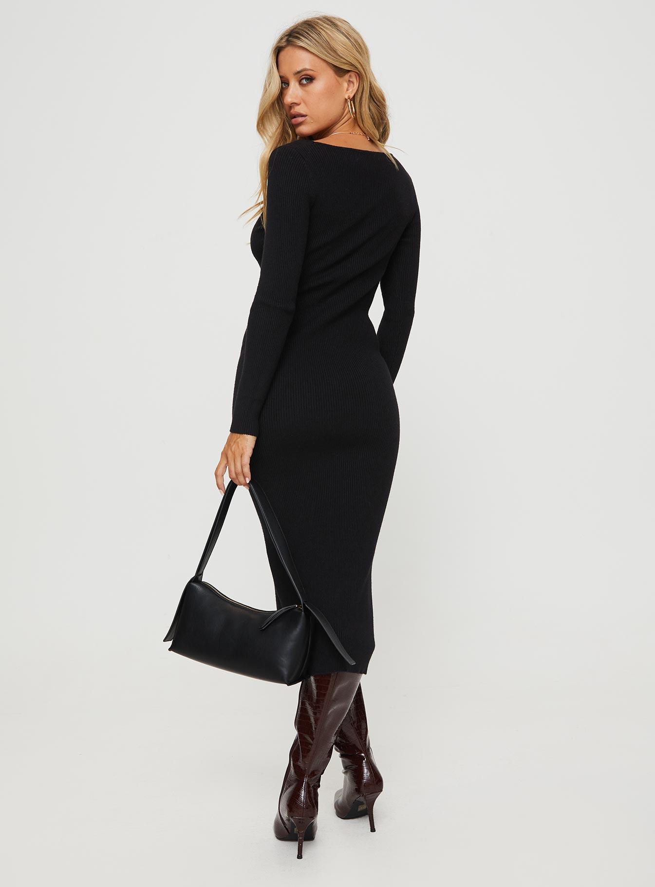 Kaseem Long Sleeve Maxi Dress Black Product Image