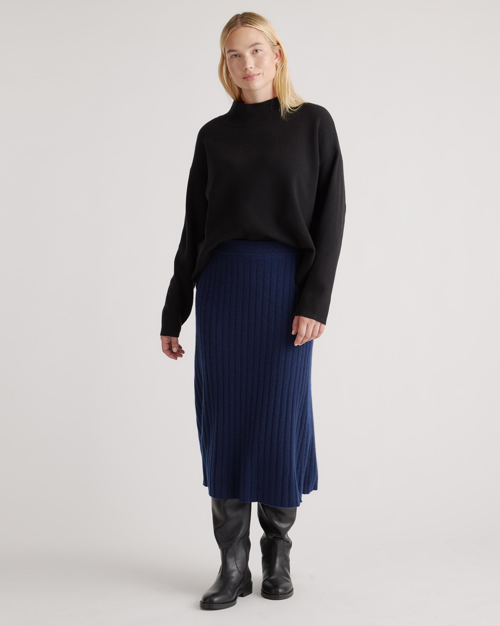Quince | Women's Lightweight Mongolian Cashmere Midi Skirt Size XL Product Image