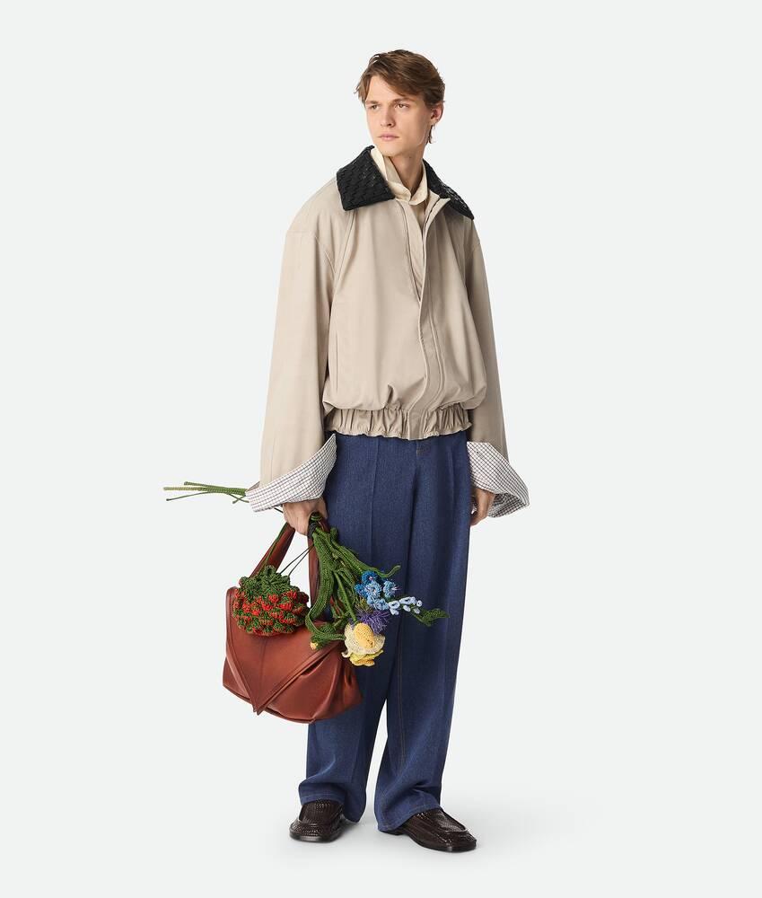 Men's Wool Cotton Wide Leg Trousers in Indigo Product Image