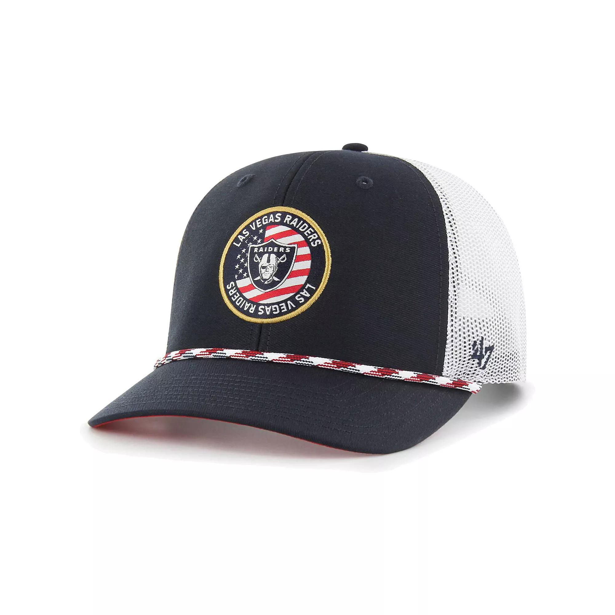 Men's '47  Navy/White Las Vegas Raiders Union Patch Trucker Adjustable Hat, Lvr Blue Product Image