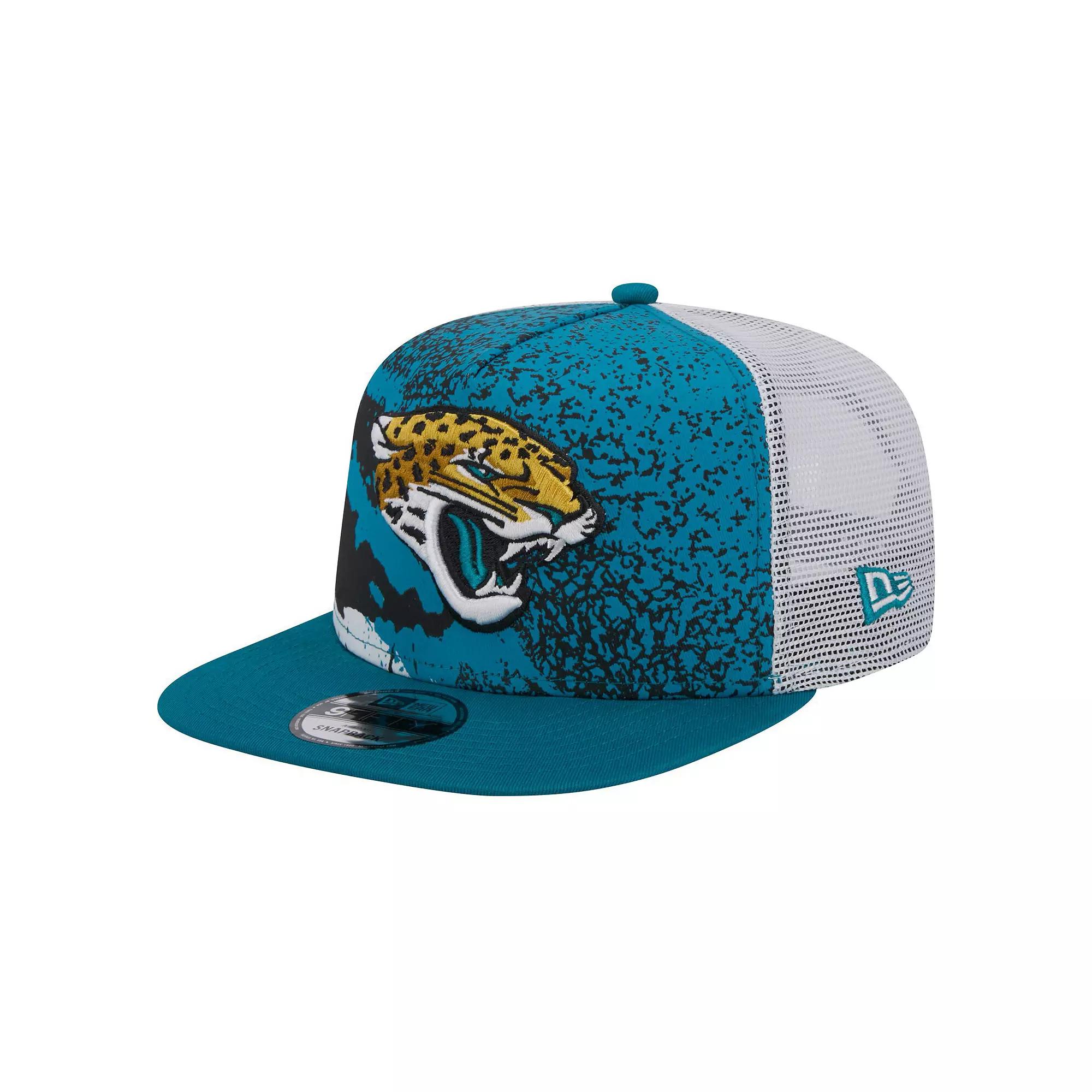 Men's New Era Teal Jacksonville Jaguars Court Sport 9FIFTY Snapback Hat, Blue Product Image