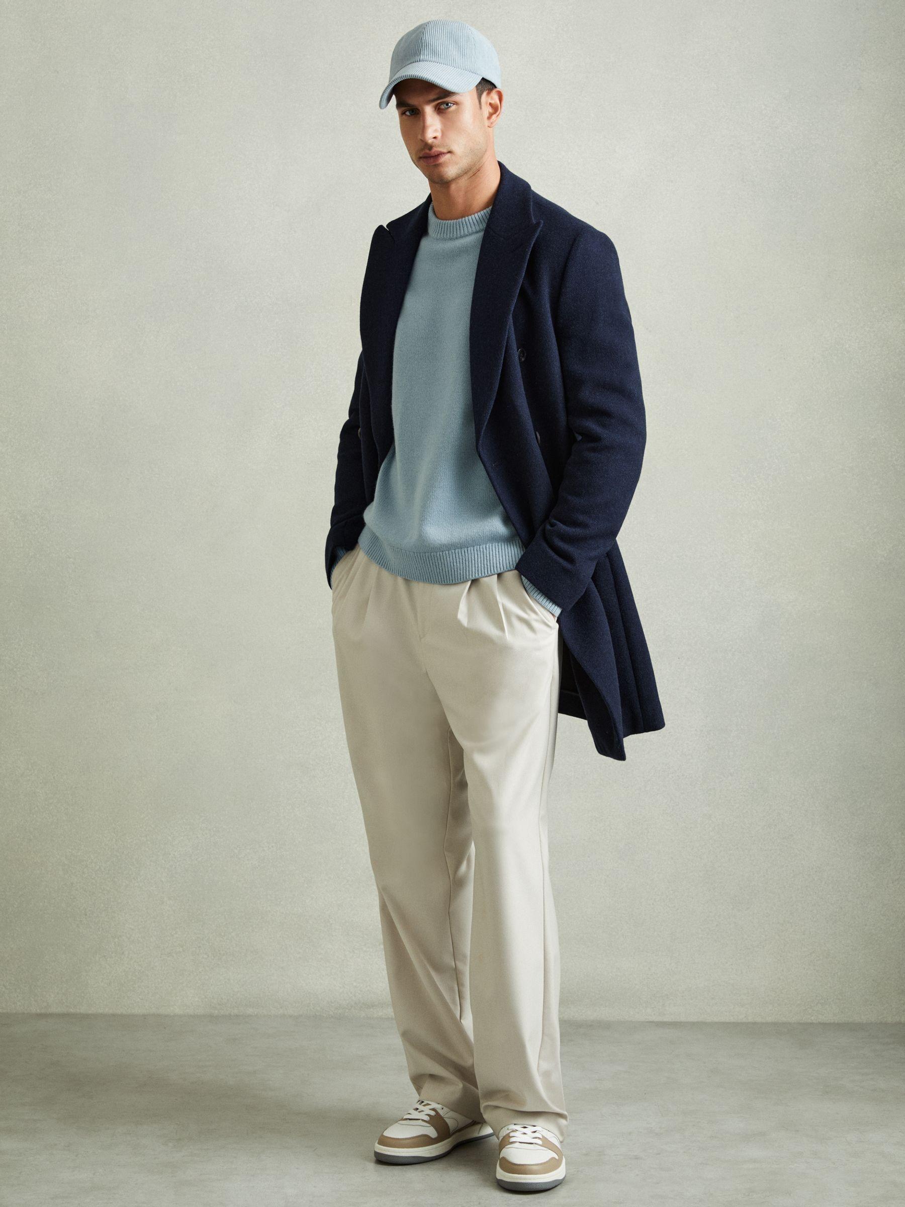 Wool-Blend Raglan-Sleeve Jumper in Soft Blue Product Image