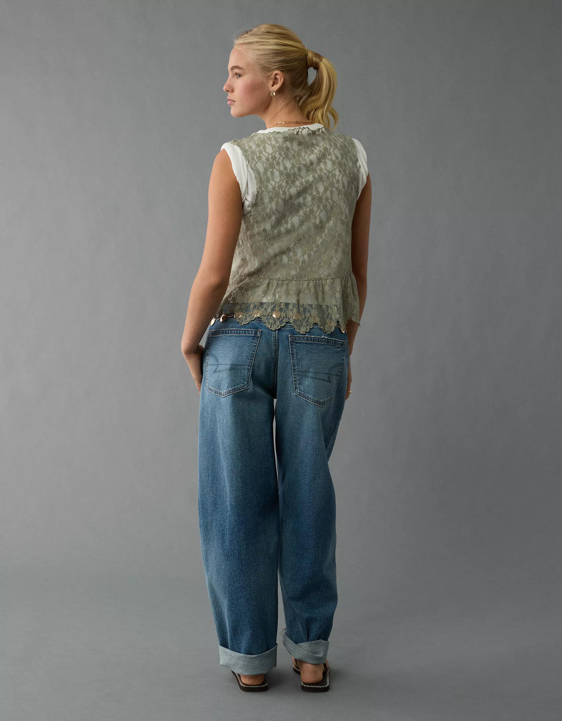 AE Lace Button-Up Vest Product Image