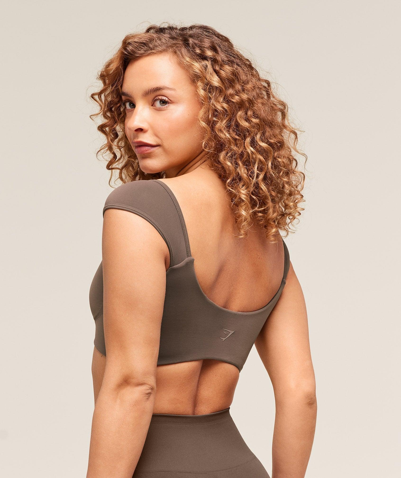Gymshark Soft Sculpt Cap Sleeve Bralette - Walnut Brown Female Product Image