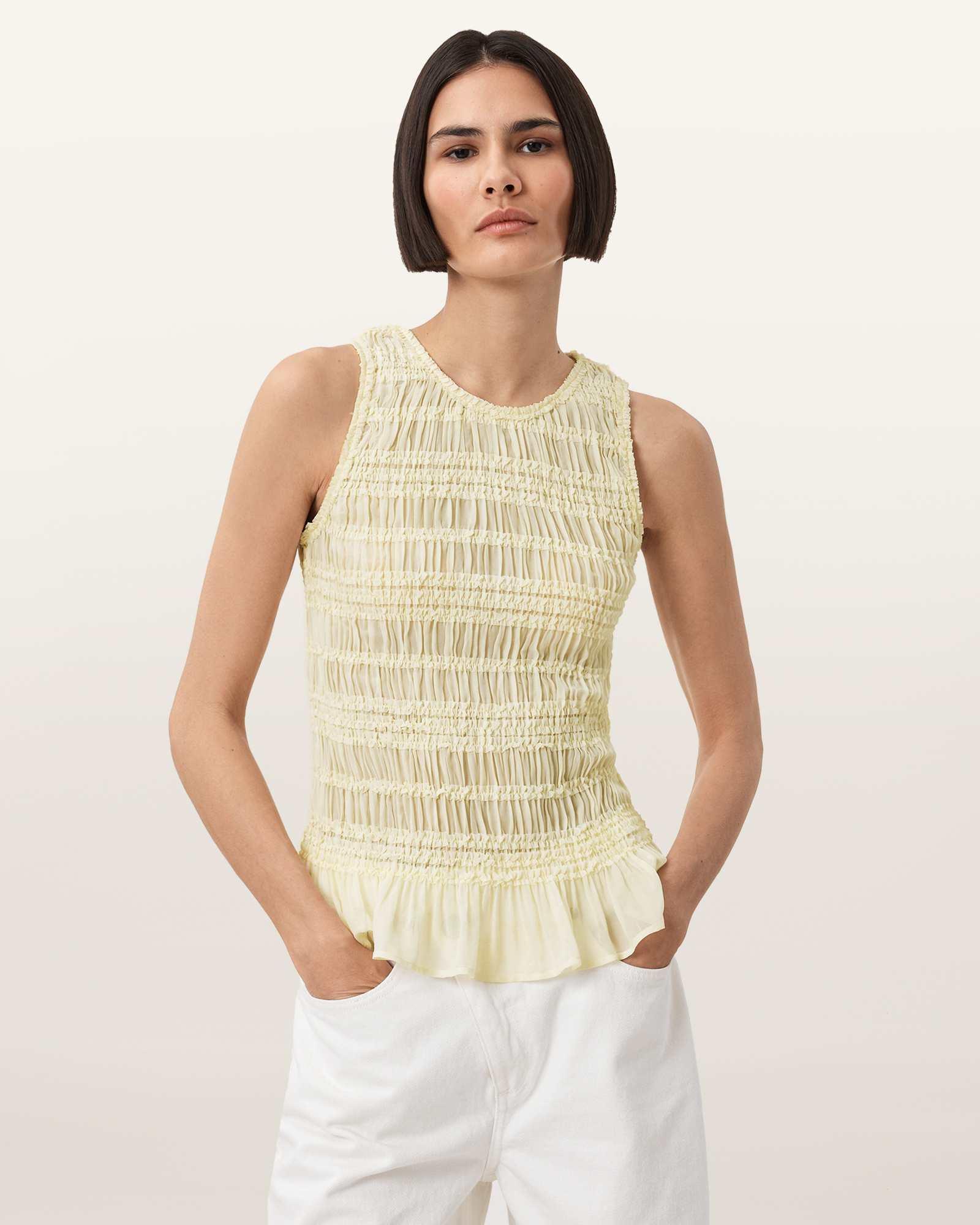 Marion Shirred Sleeveless Top Product Image