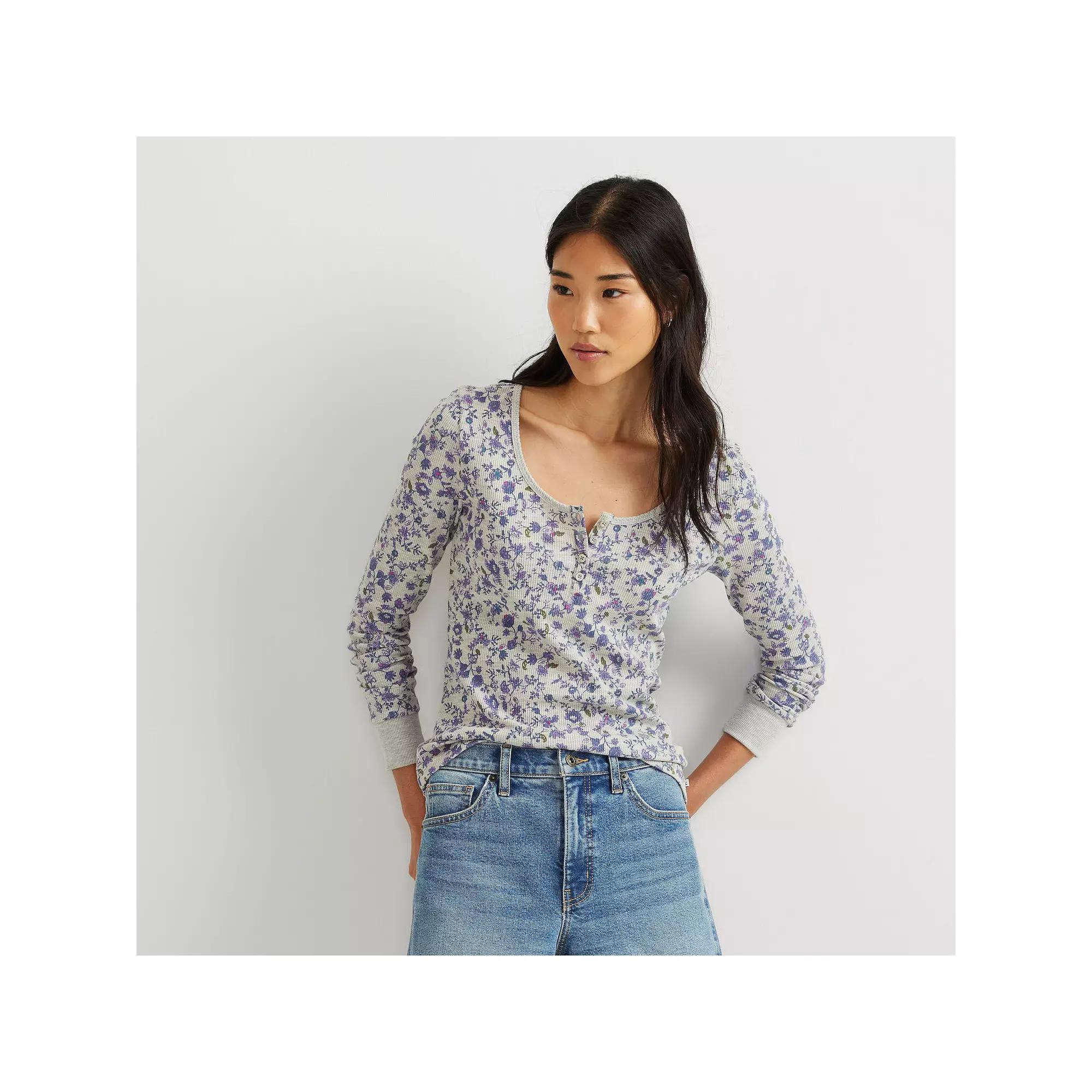 Women's Eddie Bauer Thermal Long Sleeve Henley,  Product Image