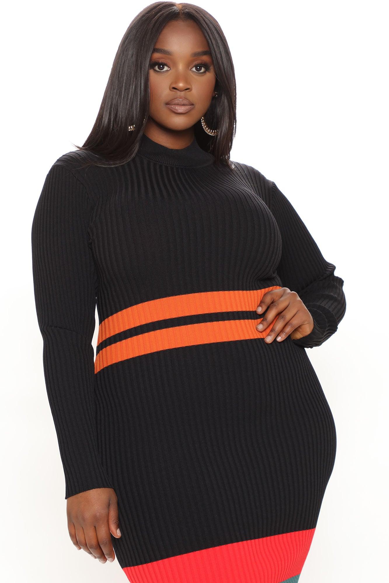 Amazing Grace Sweater Midi Dress - Black/combo Product Image