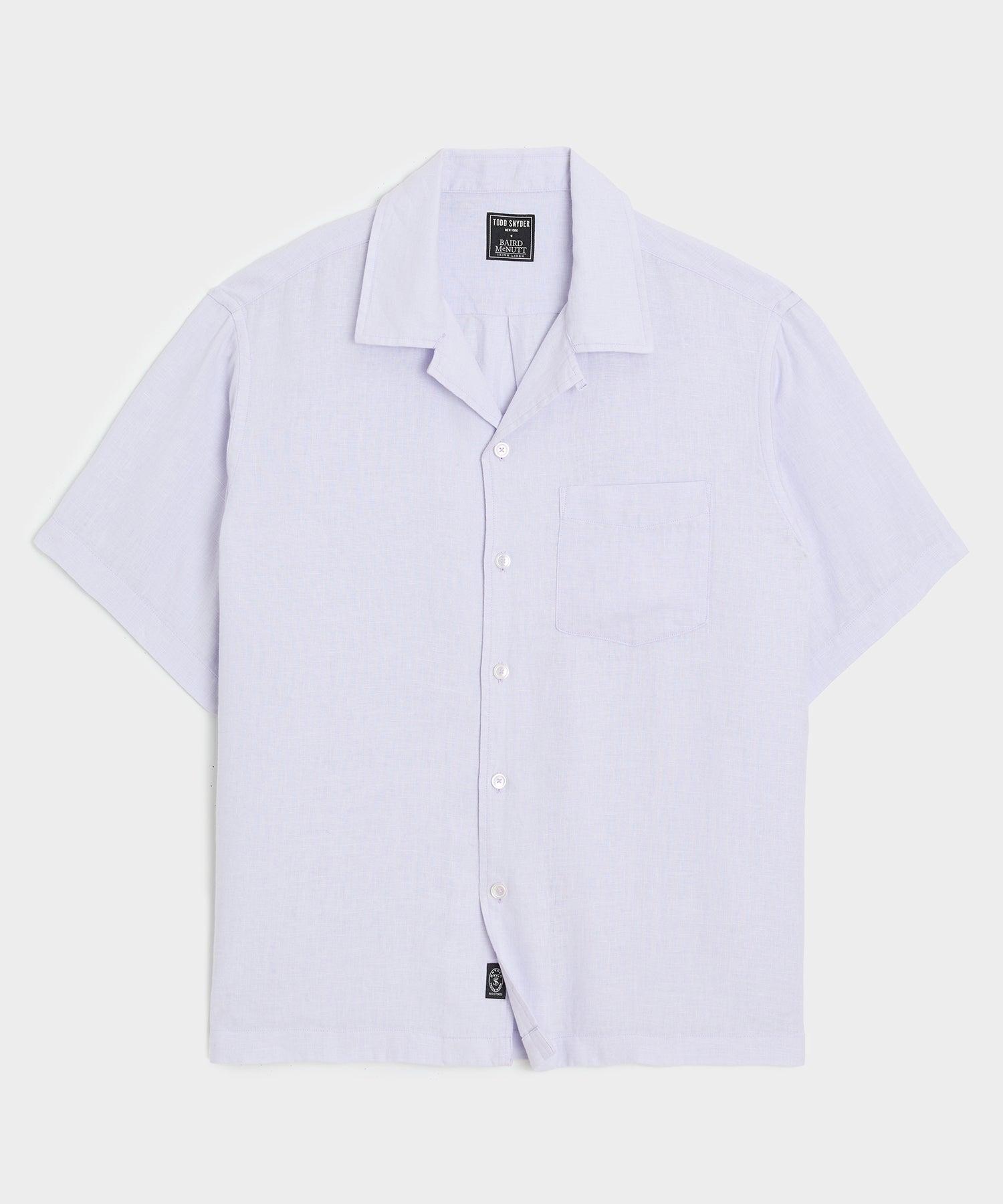 Cropped Sea Soft Irish Linen Camp Collar Shirt Product Image