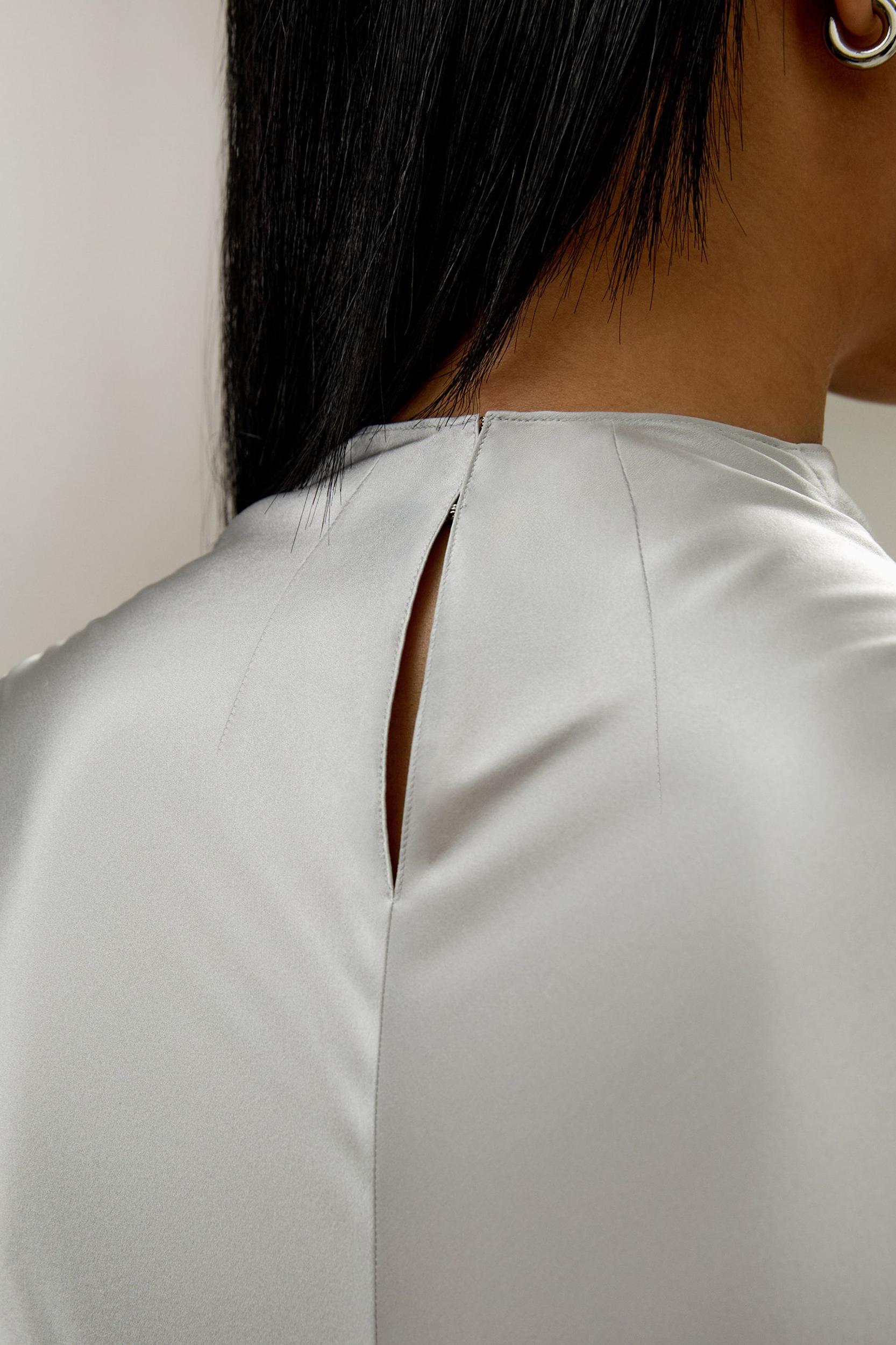 LILYSILK Silk Shirt Women - Silvergray Silk - Casual Asymmetrical Hem Shirt 6 Product Image