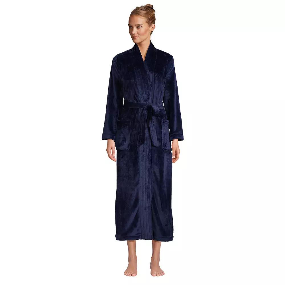 Women's Lands' End Cozy Plush Long Wrap Robe,  Product Image