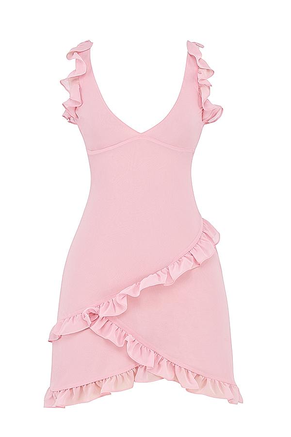 Tania  pink quartz ruffle mini dress Product Image