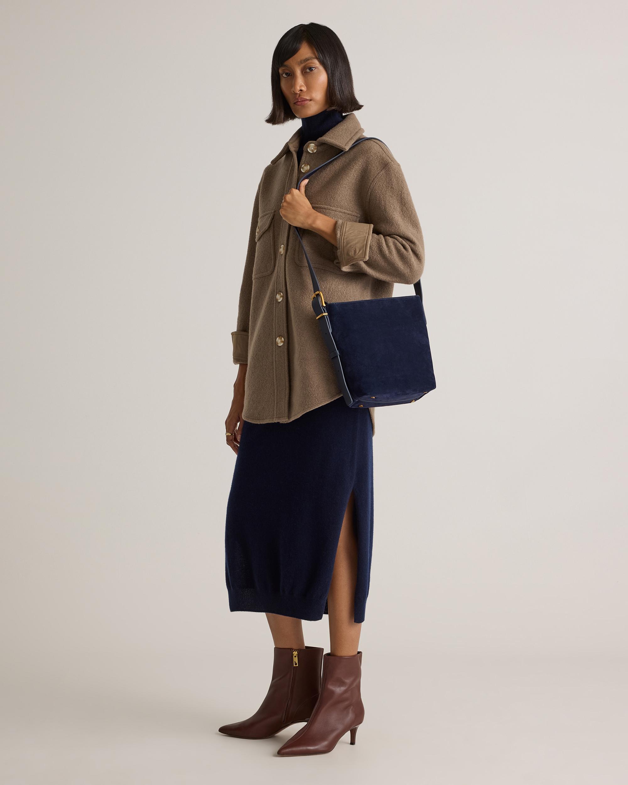 Quince | Women's Italian Suede Bucket Crossbody Suede Leather Product Image