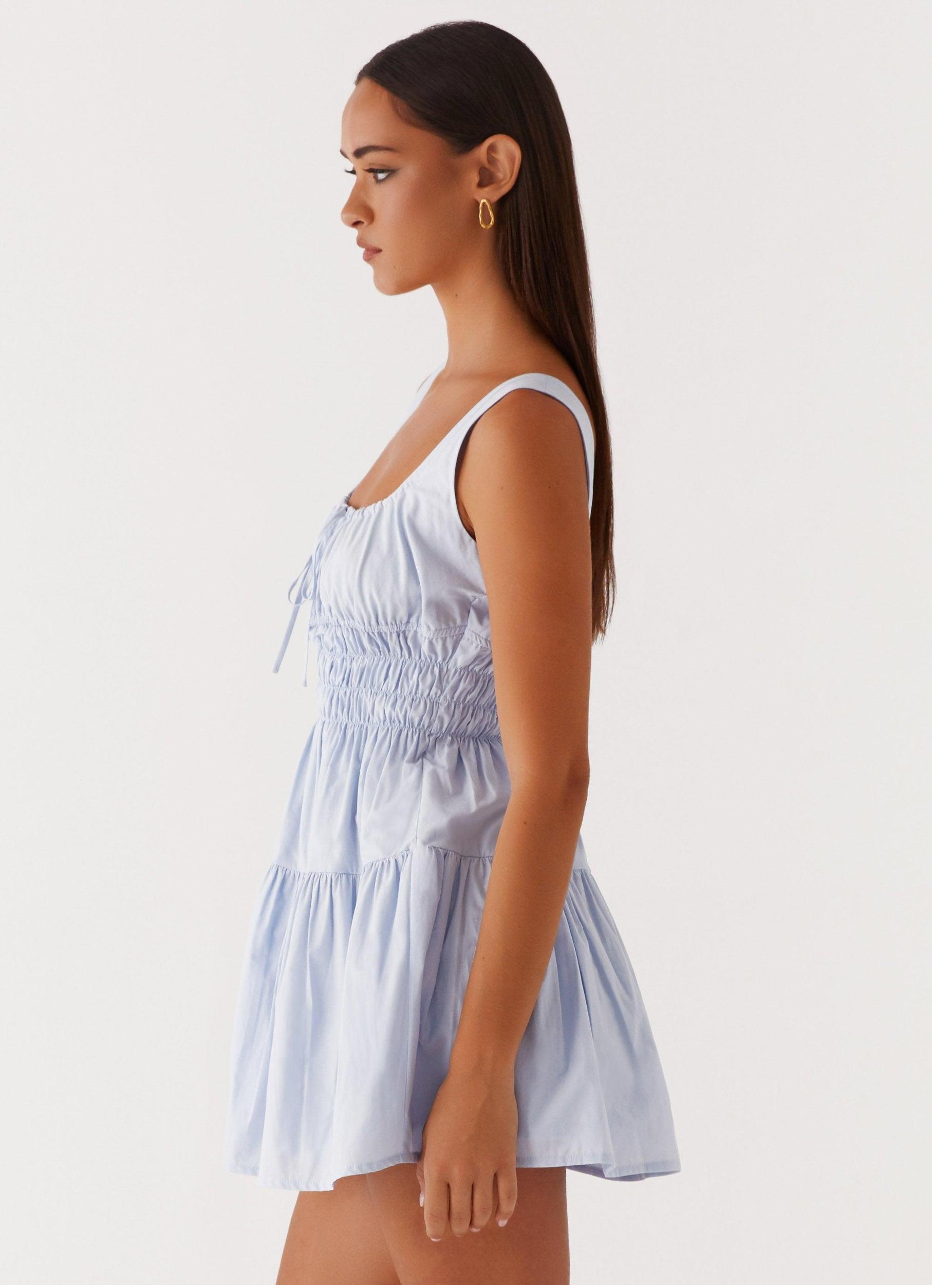 Addison Mini Dress - Blue Product Image
