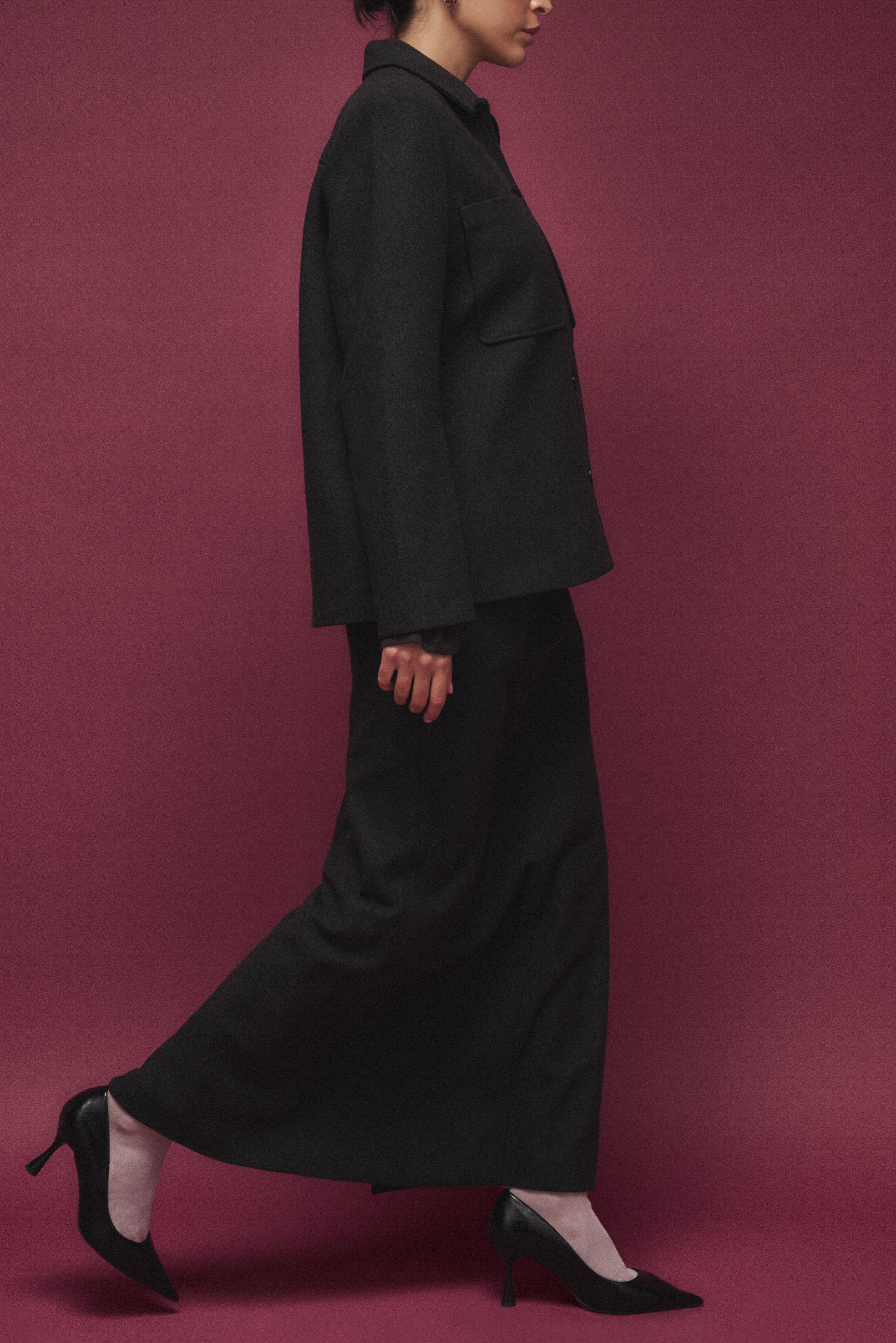 Wool Blend Maxi Skirt Product Image