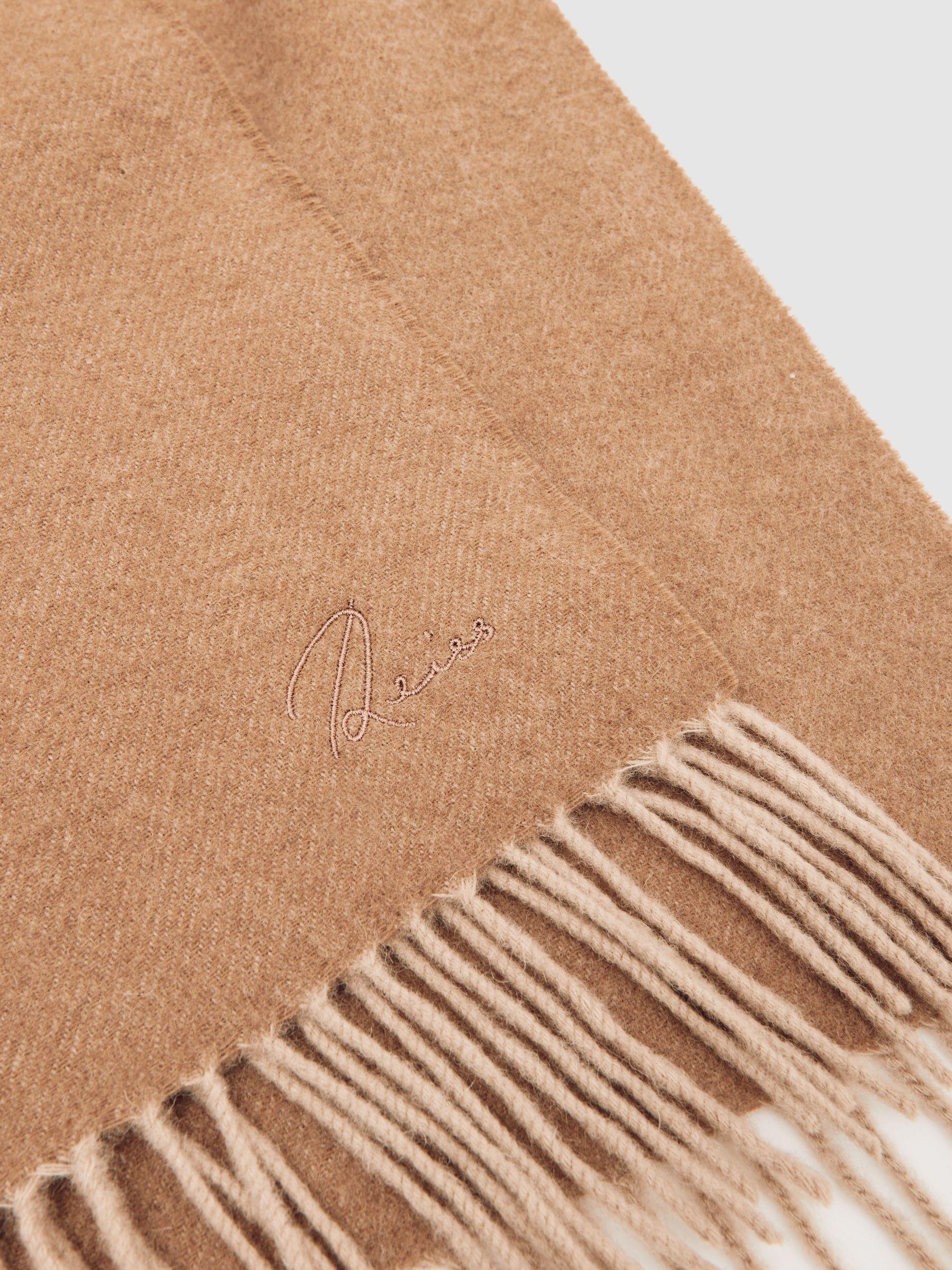 Wool-Cashmere Scarf in Taupe Product Image