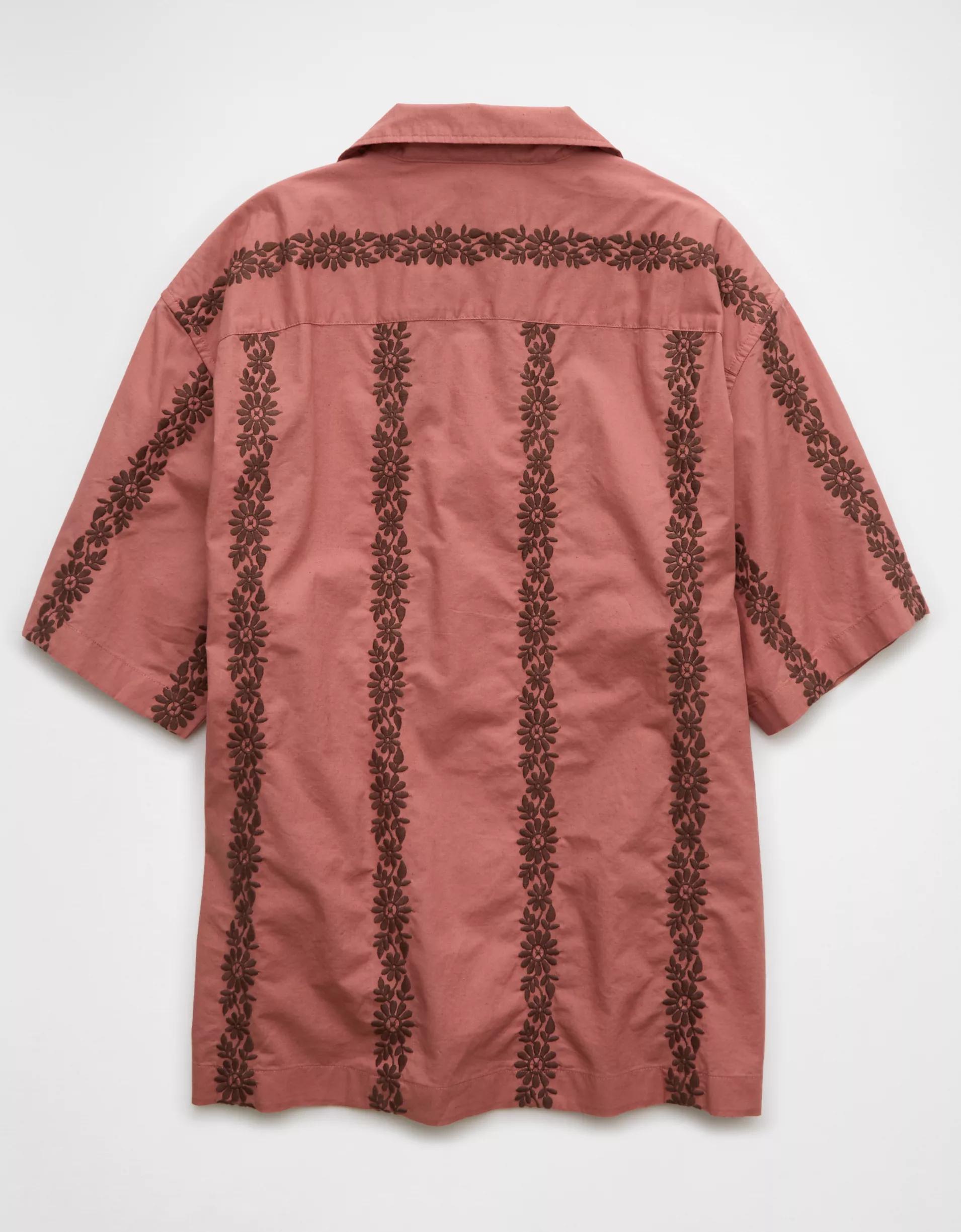 AE Poolside Linen-Blend Printed Button-Up Shirt Product Image