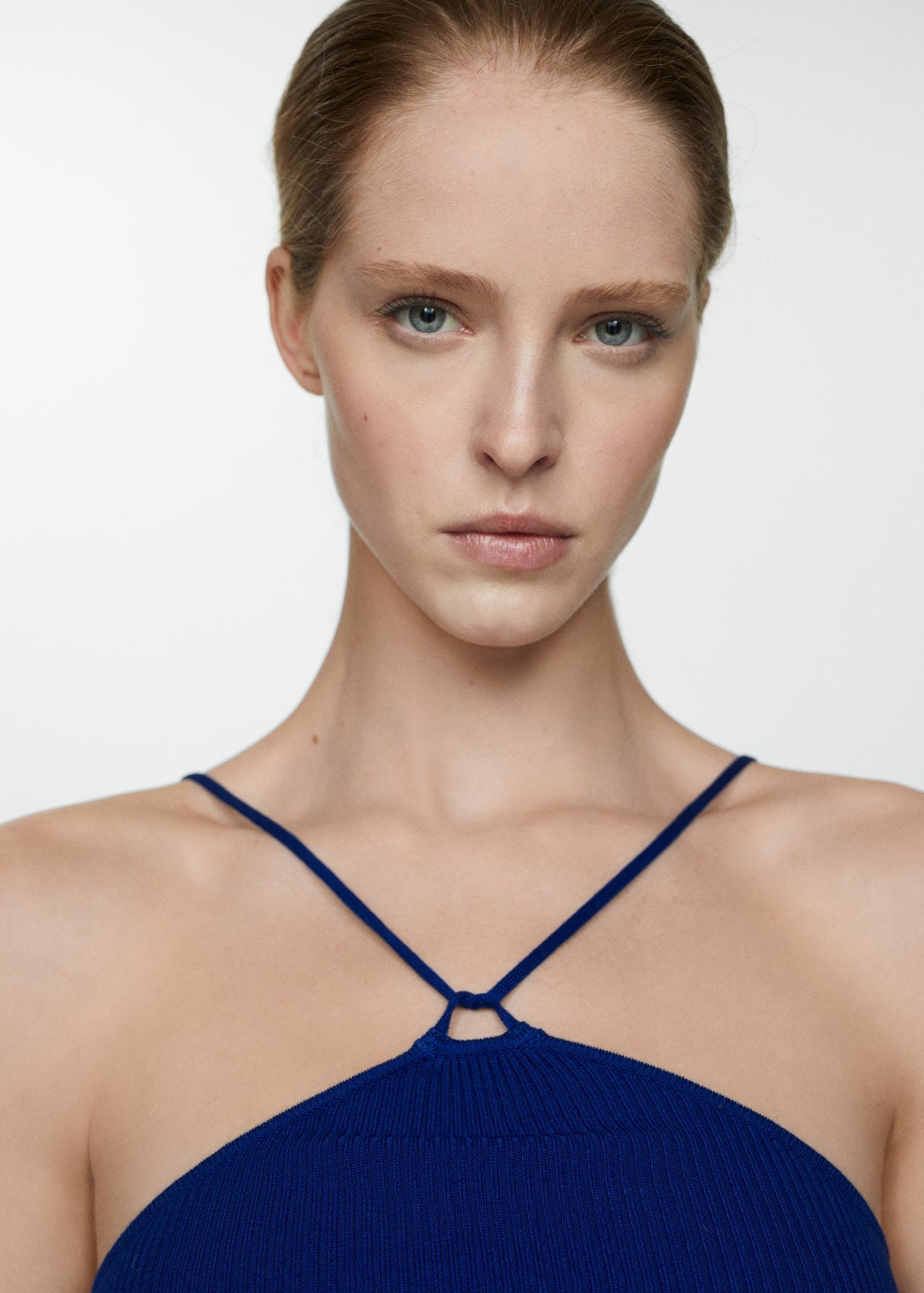 Knitted top with metallic thread - Women | MANGO USA Product Image