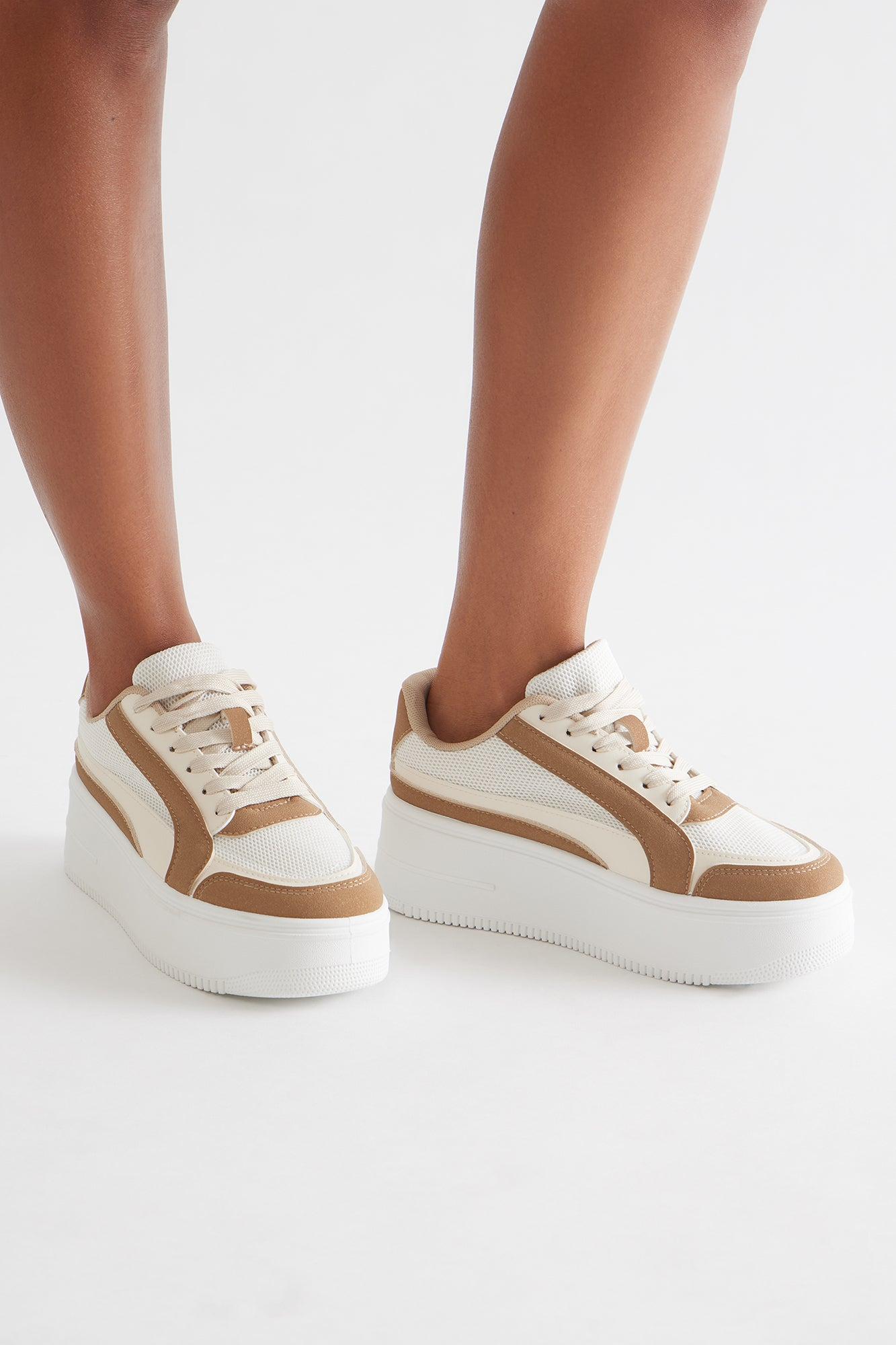 Dodge Platform Sneakers - Nude/combo Product Image