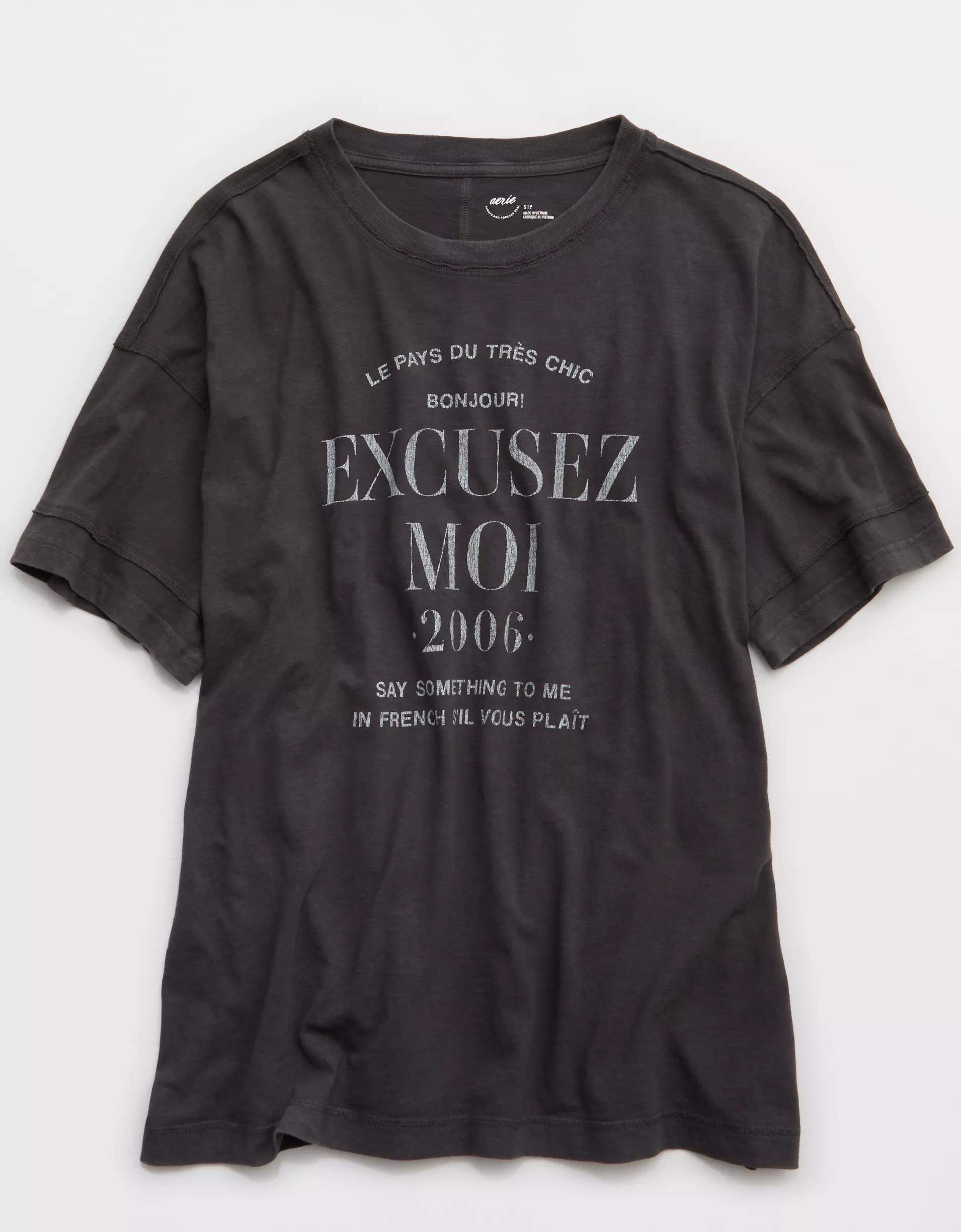 Aerie Crew Oversized Boyfriend T-Shirt Women's Product Image