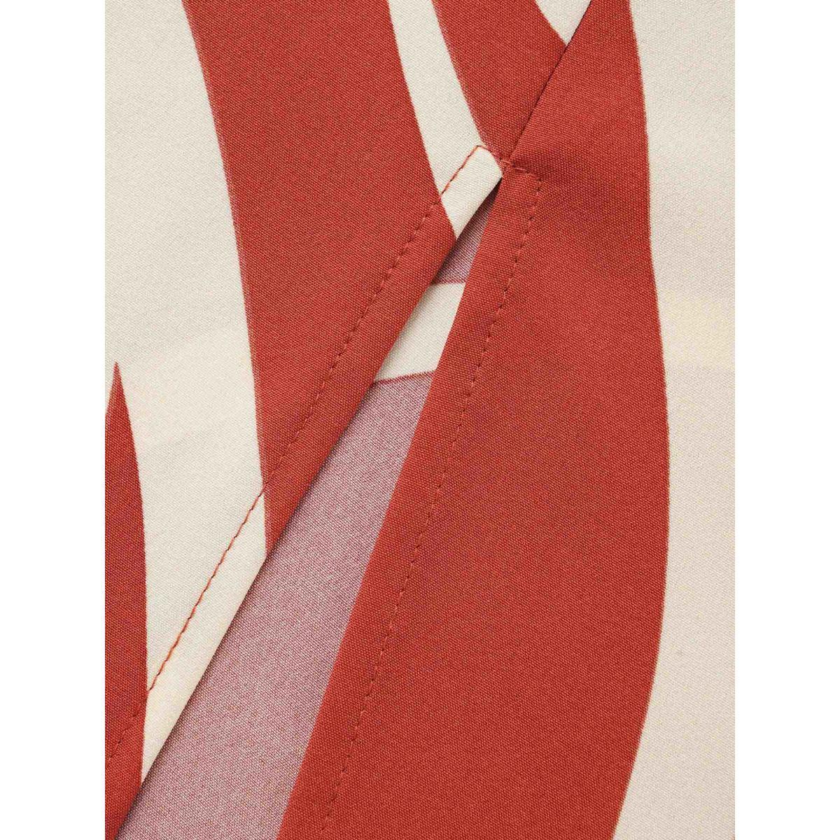 Plus Size Geometric Split Hem Midi Dress OrangeRed Women Workwear Essentials Non Round Neck Short sleeve Curvy BloomChic 30/6X Product Image