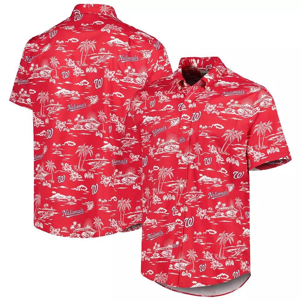 Men's Reyn Spooner Red Washington Nationals Kekai Performance Button-Up Shirt, Size: 2XL Product Image