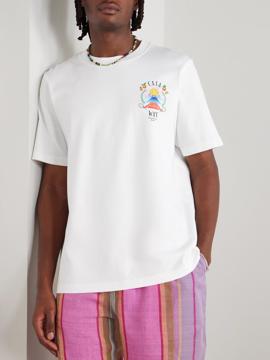 CASABLANCA Mens Casa Way Mountain Graphic-print Cotton-jersey T-shirt Xxxl In White Product Image