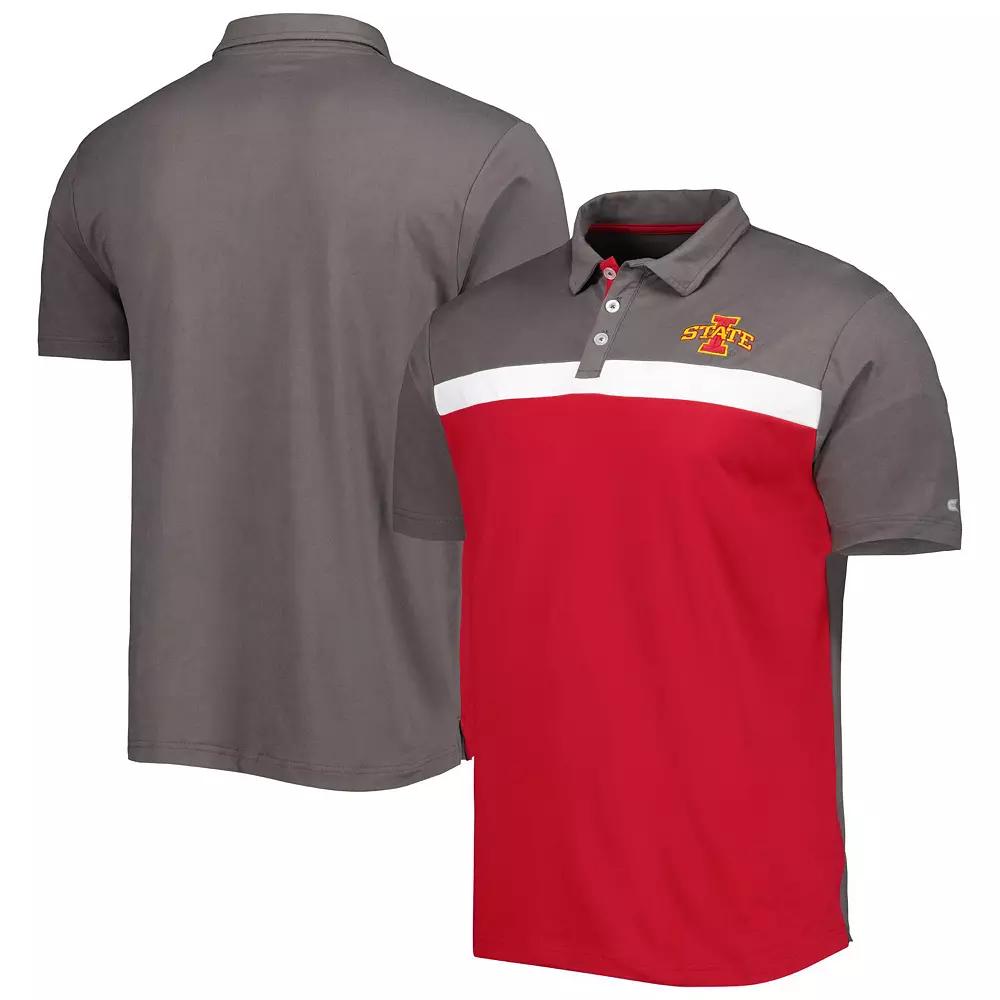 Men's Colosseum Charcoal Iowa State Cyclones Two Yutes Polo, Size: 2XL Product Image