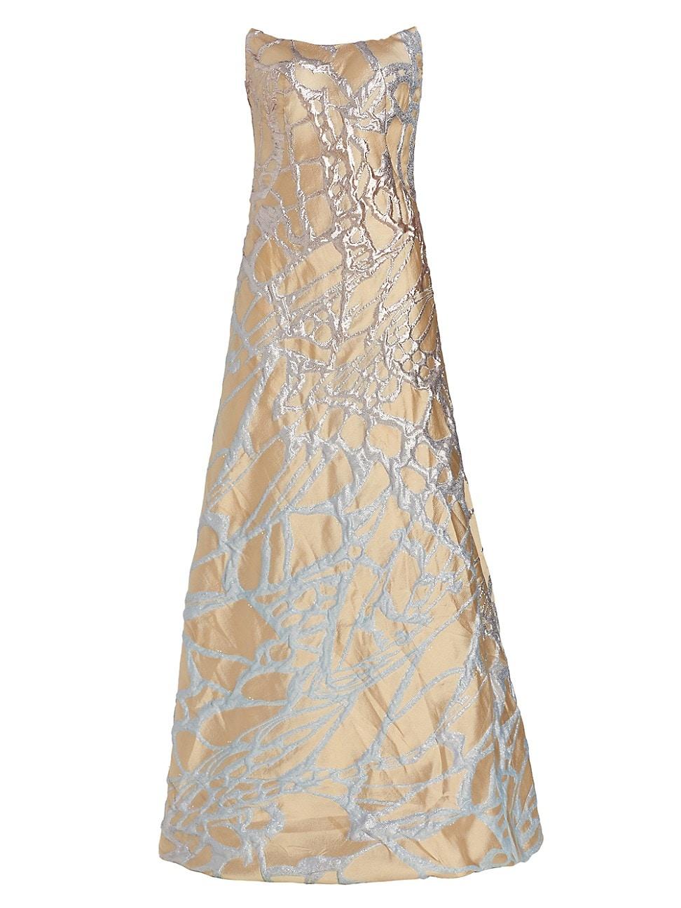 Womens Metallic A-Line Gown Product Image
