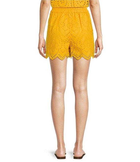 Skies Are Blue Coordinating Eyelet Scallop Hem Shorts Product Image