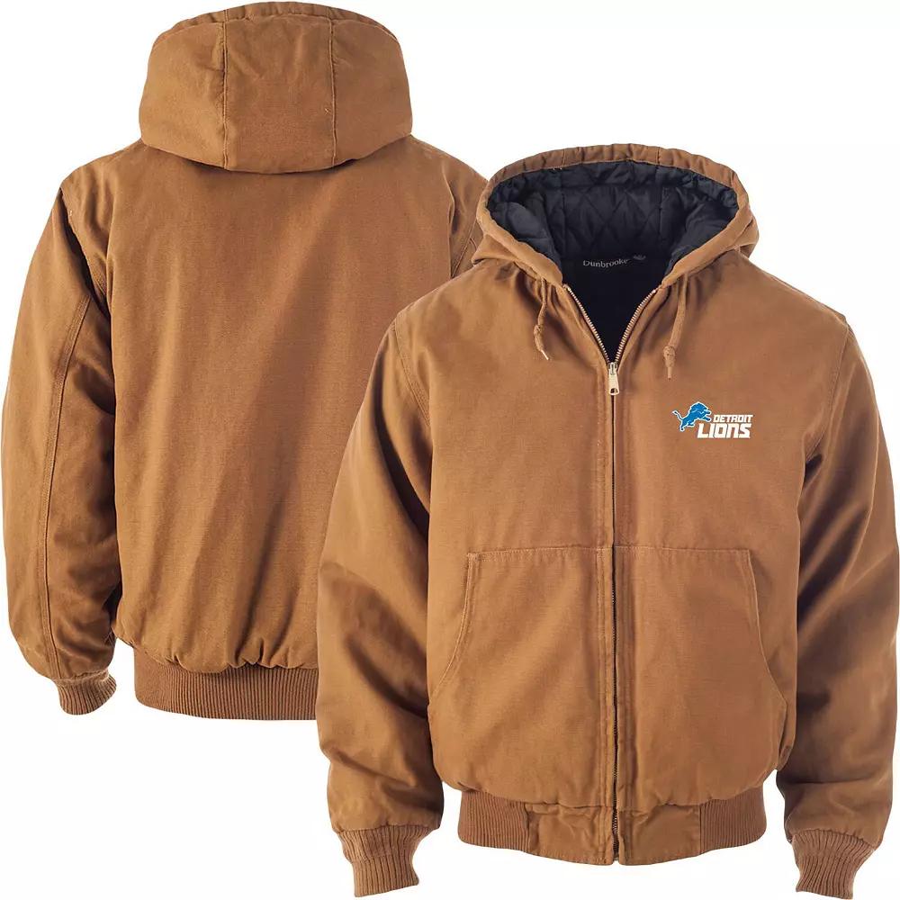 Men's Dunbrooke Tan Detroit Lions Big & Tall Dakota Canvas Hoodie Full-Zip Jacket,  Product Image