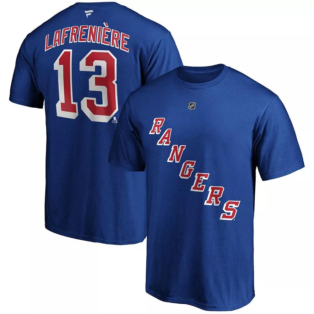 Men's Fanatics Branded Alexis Lafreniere Blue New York Rangers Big & Tall Name & Number T-Shirt,  Product Image
