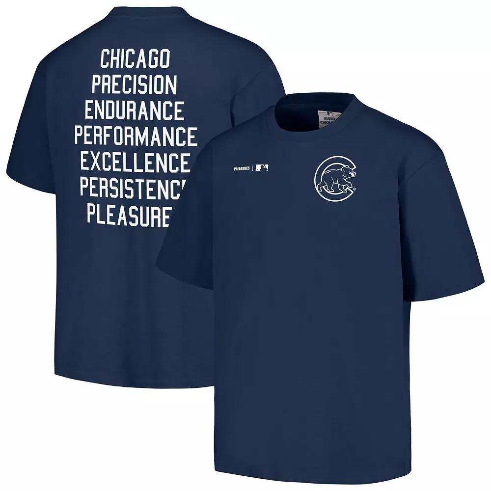 Men's PLEASURES Navy Chicago Cubs Precision T-Shirt,  Product Image