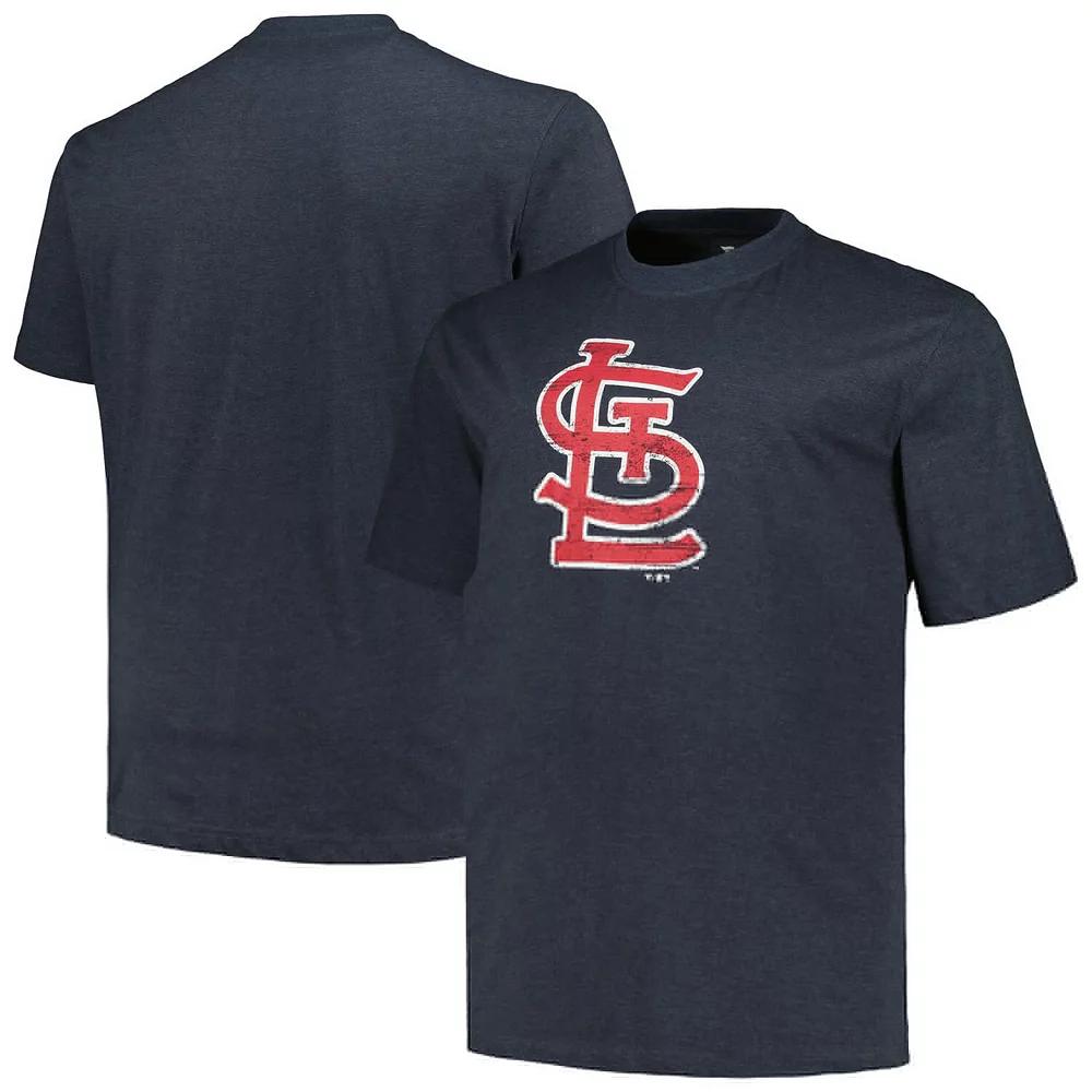 Men's Profile Heather Navy St. Louis Cardinals Big & Tall Weathered Logo T-Shirt, Size: 2XLT, Blue Product Image