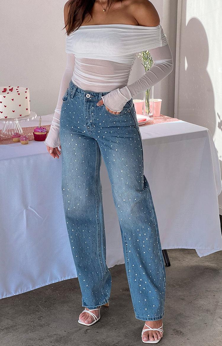 Sparks Mid Wash Denim Straight Leg Jeans Baby Girls Product Image