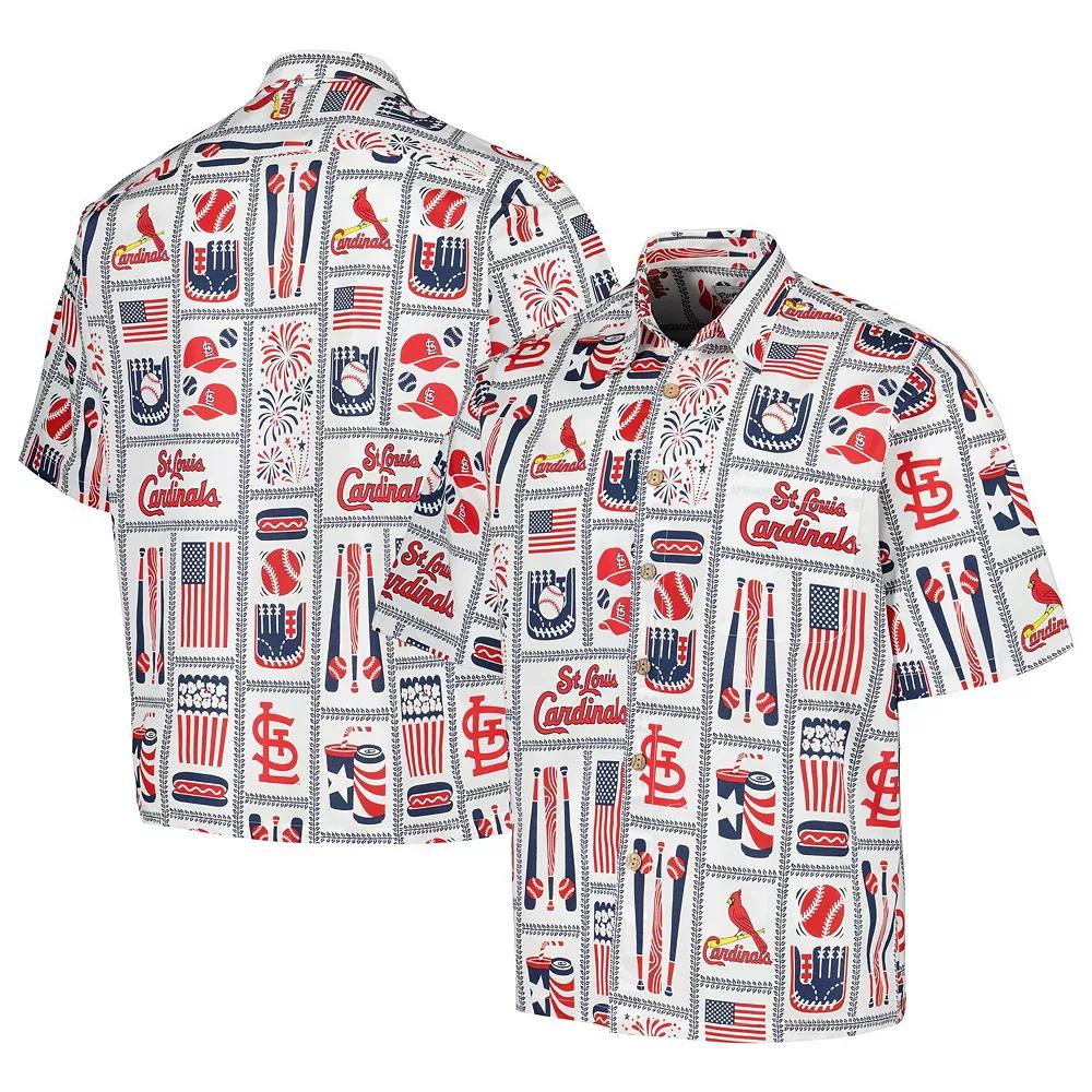 Men's Reyn Spooner White St. Louis Cardinals Americana Button-Up Shirt,  Product Image