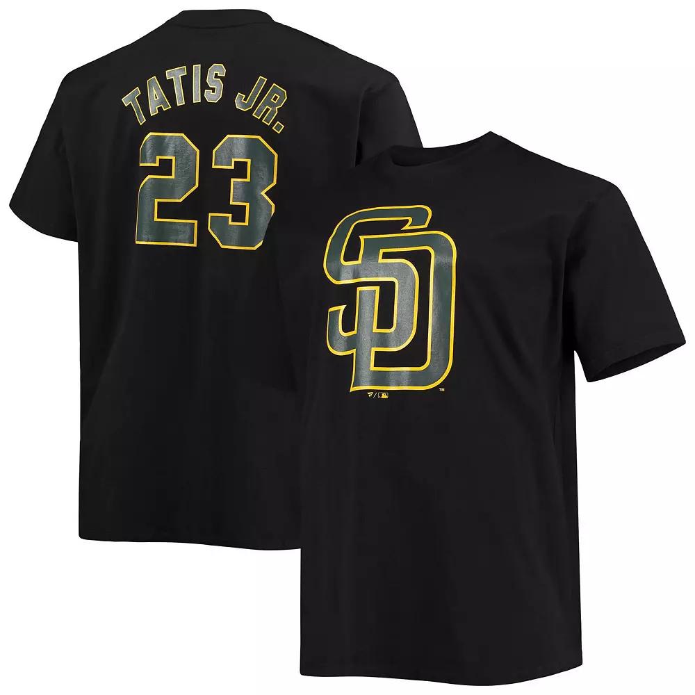 Men's Fanatics Branded Fernando Tatis Jr. Black San Diego Padres Big & Tall Wordmark Name & Number T-Shirt,  Product Image