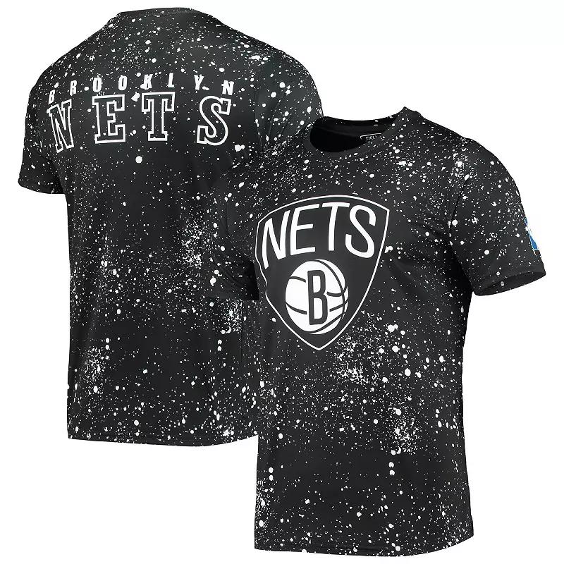 Men's FISLL Black Brooklyn Nets Splatter Print T-Shirt,  Product Image