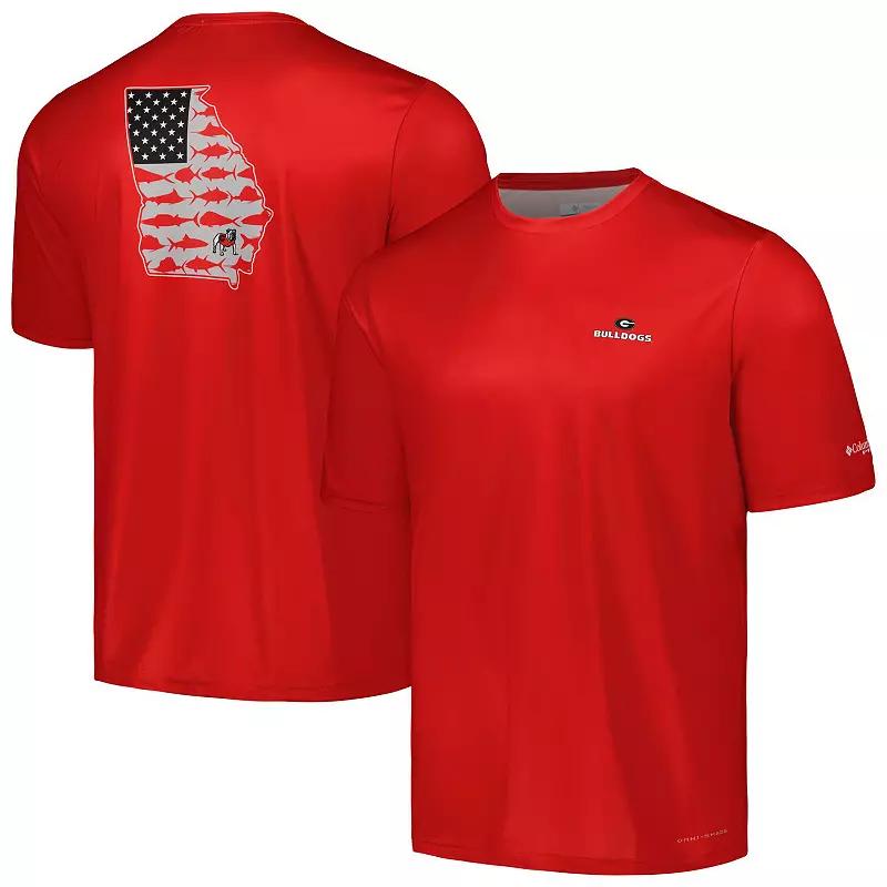 Men's Columbia Red Georgia Bulldogs Terminal Tackle Omni-Shade T-Shirt,  Product Image