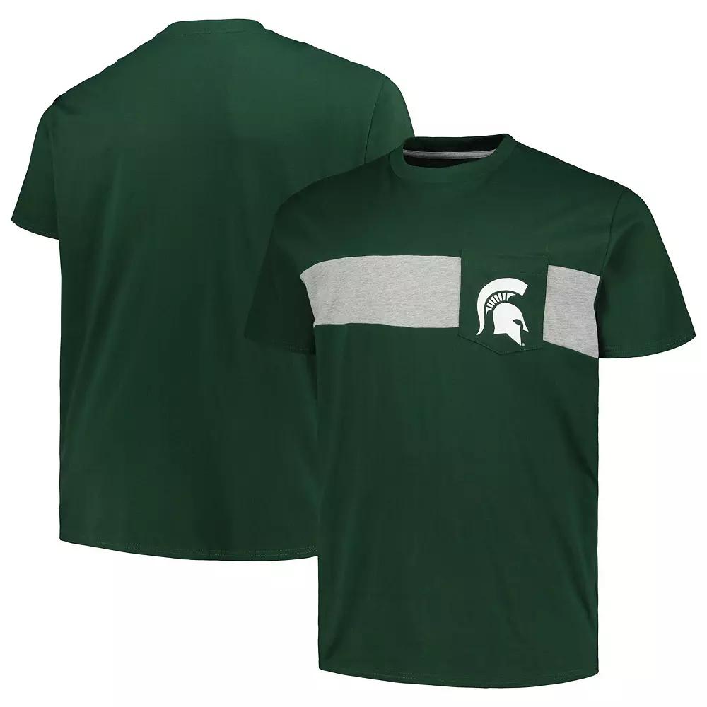 Men's Profile Green Michigan State Spartans Big & Tall Color Stripe T-Shirt,  Product Image