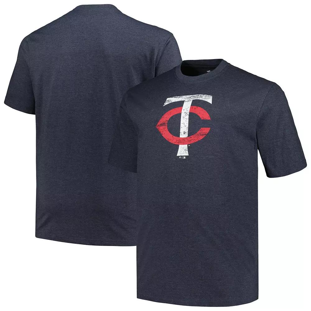 Men's Profile Heather Navy Minnesota Twins Big & Tall Weathered Logo T-Shirt,  Product Image