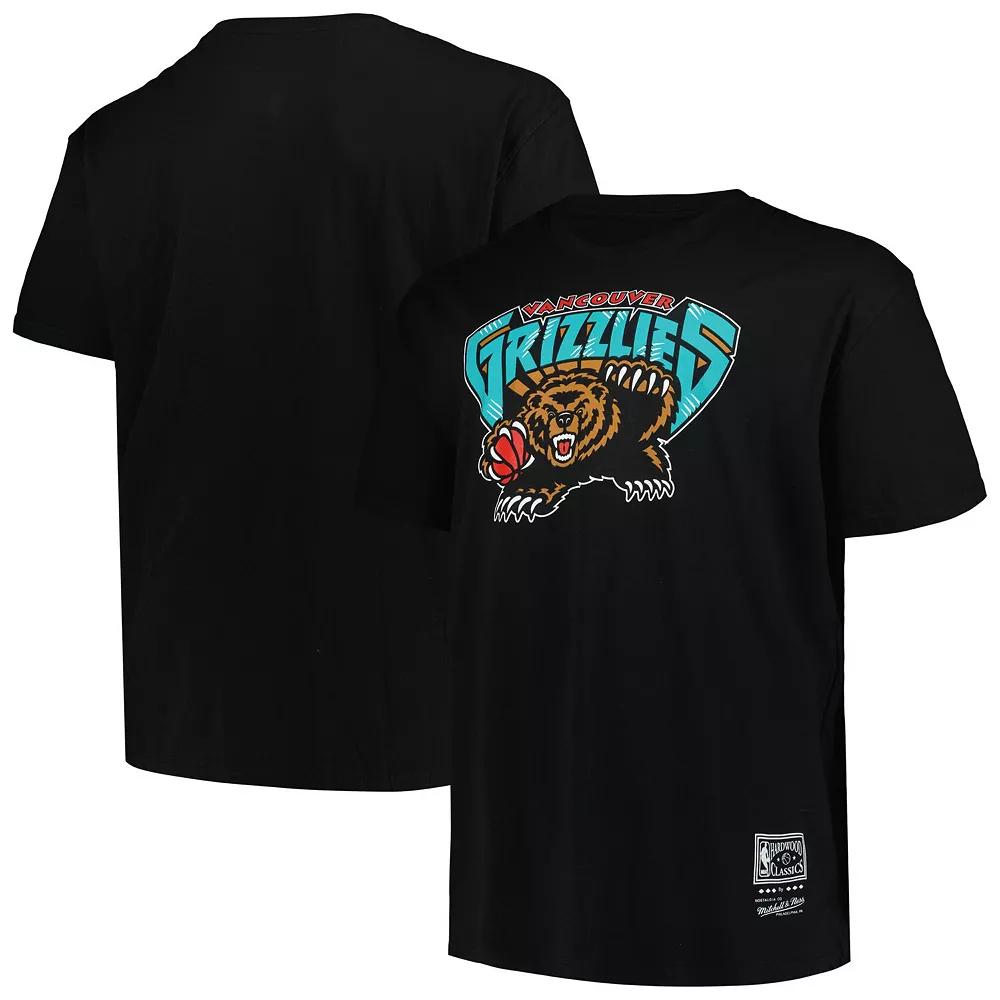 Men's Mitchell & Ness Black Vancouver Grizzlies Big & Tall Hardwood Classics Vintage Logo T-Shirt, Size: 2XB, Nba Black Product Image