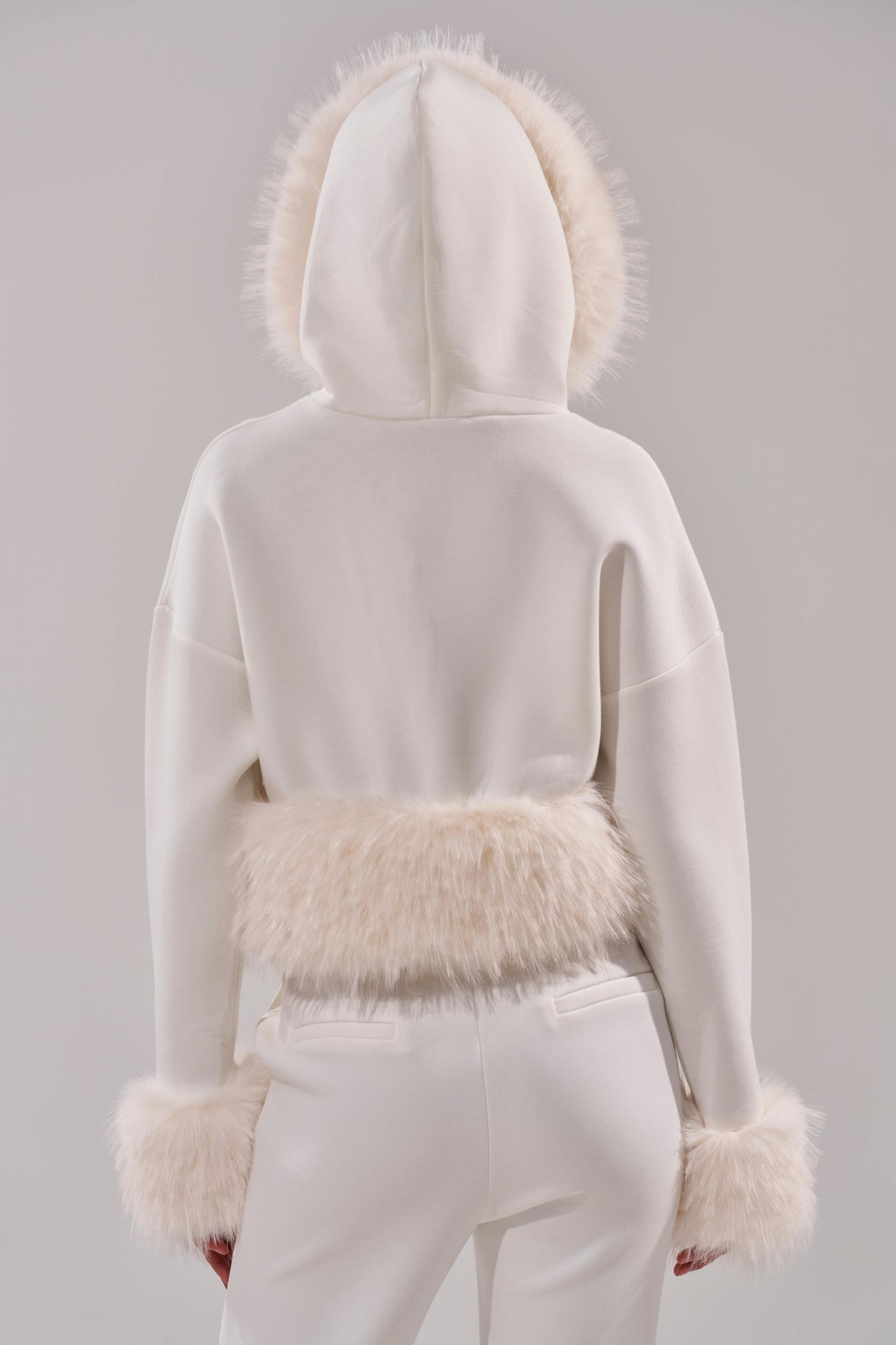 SNOW WHITE FUR TRIM SWEATSHIRT Product Image
