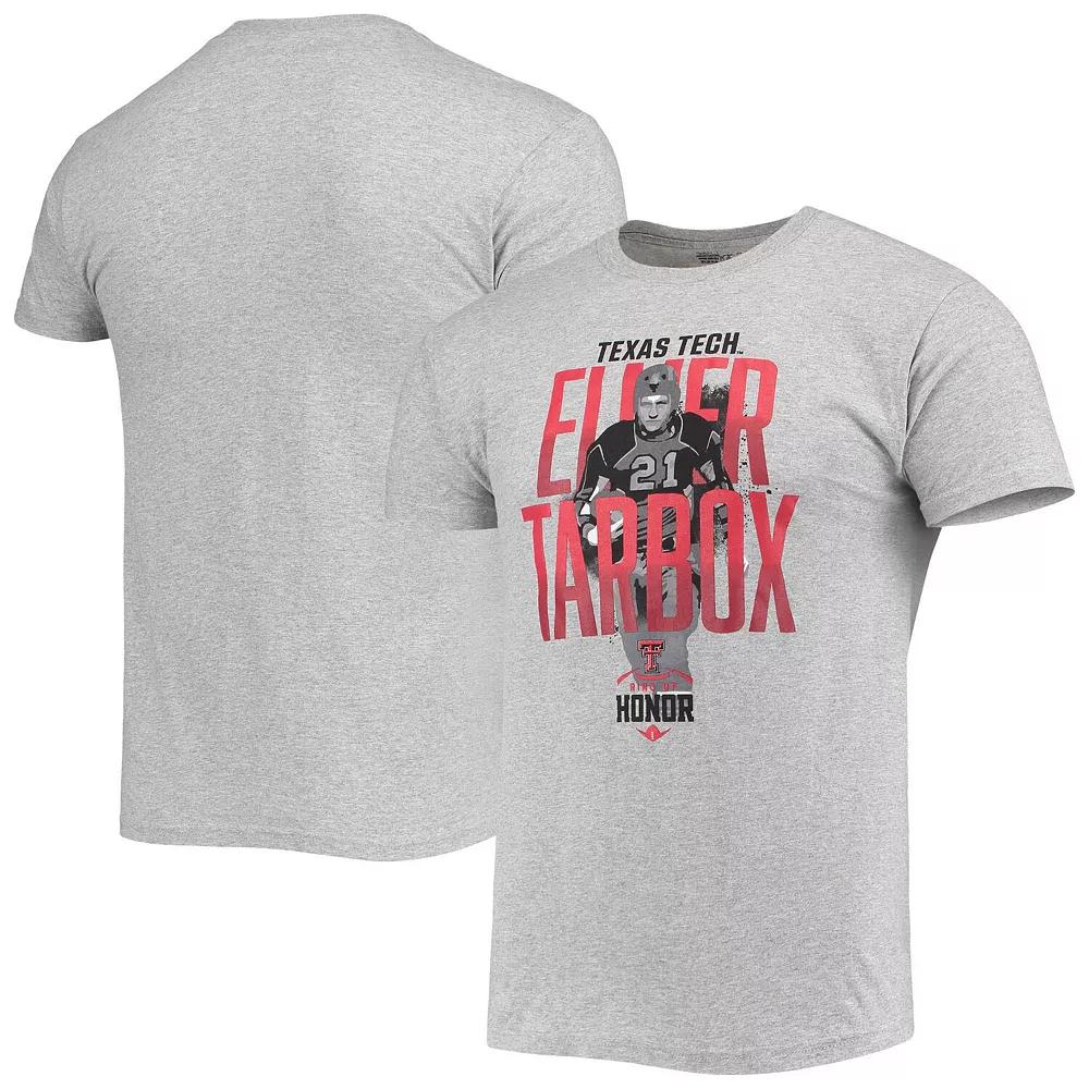 Mens Original Retro Brand Elmer Tarbox Heathered Gray Texas Tech Red Raiders Ring of Honor T-Shirt Product Image