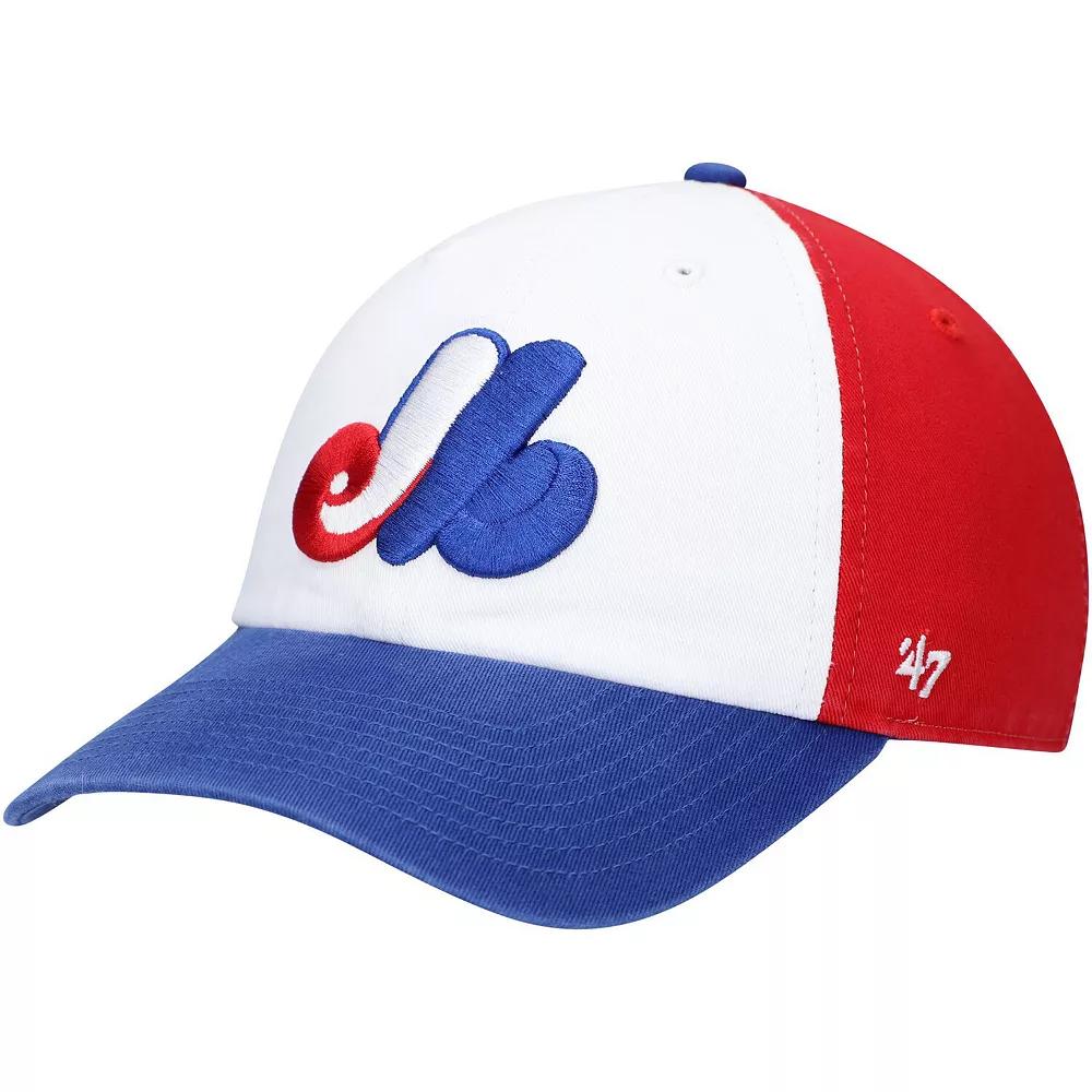 Men's '47 White Montreal Expos Logo Cooperstown Collection Clean Up Adjustable Hat, Mlb White Product Image