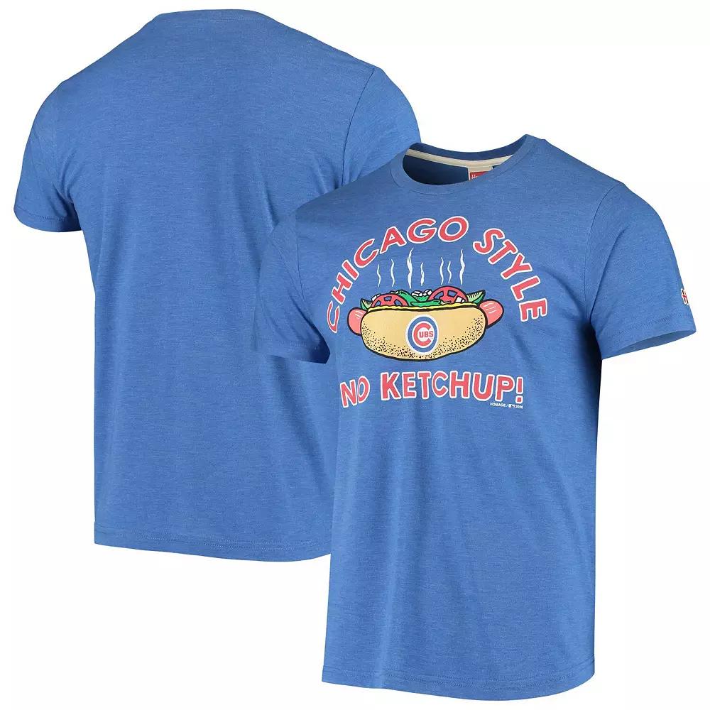 Men's Royal Chicago Cubs Hyperlocal Tri-Blend T-Shirt, Size: Small, Blue Product Image