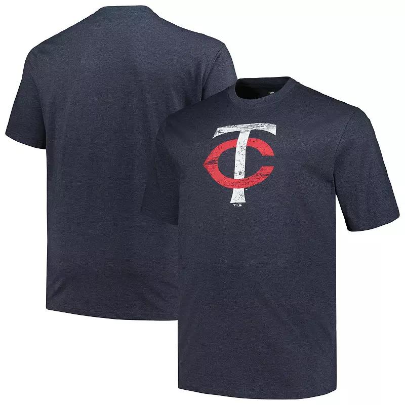 Men's Profile Heather Navy Minnesota Twins Big & Tall Weathered Logo T-Shirt,  Product Image