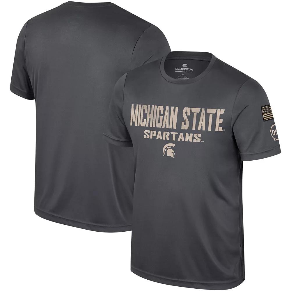 Men's Colosseum Charcoal Michigan State Spartans OHT Military Appreciation  T-Shirt, Size: Large Product Image